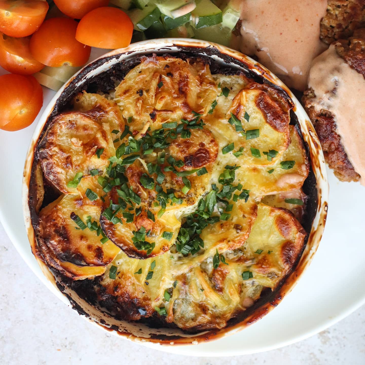 Single Serve Potato Gratin with Vegan Cheese