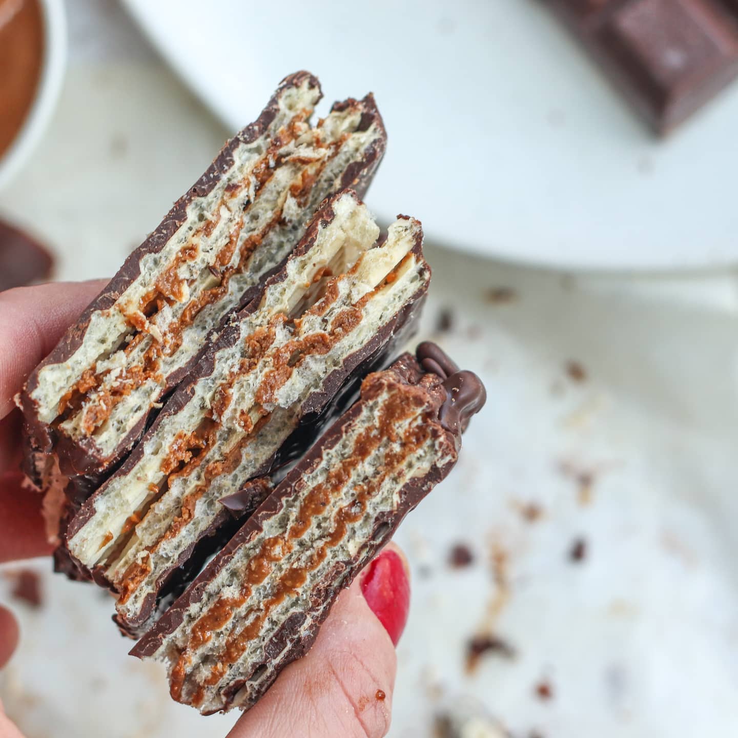 Vegan Hazelnut White Chocolate Wafer Bars