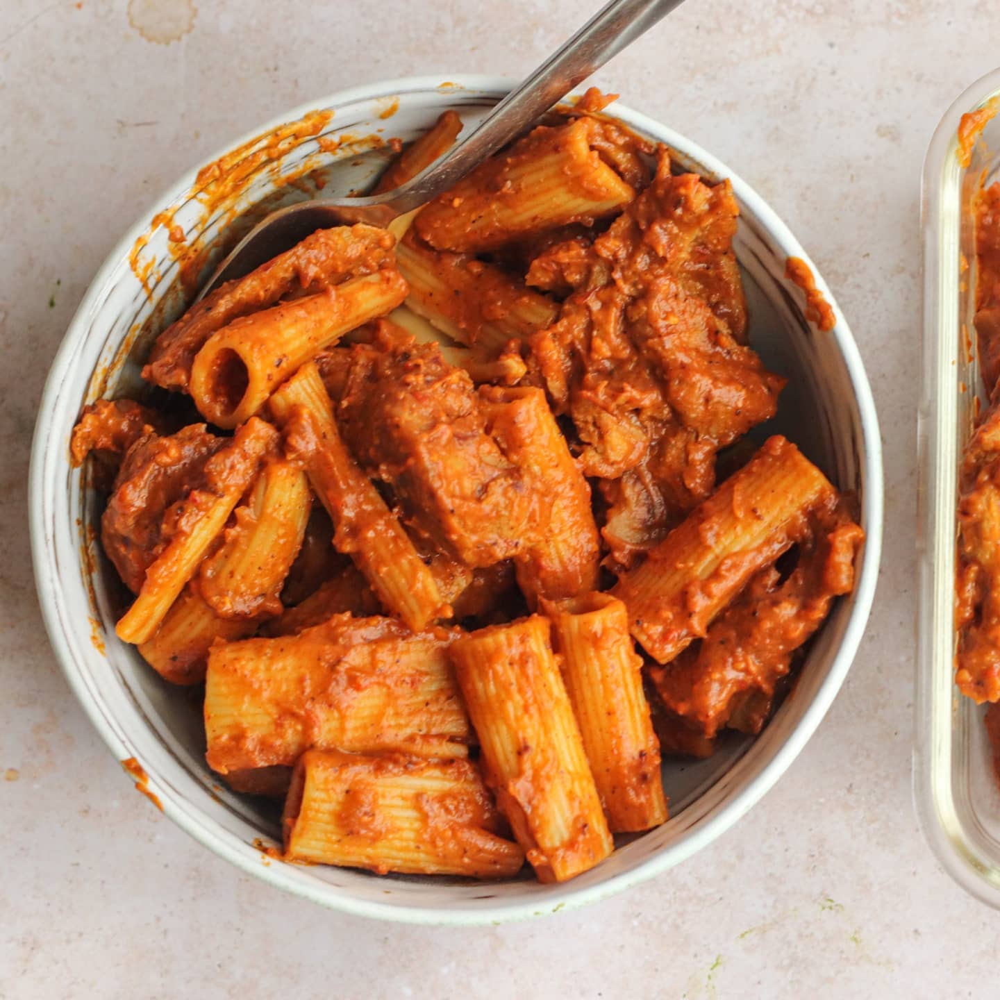 Creamy Roasted Red Bell Pepper and Sweet Potato Pasta