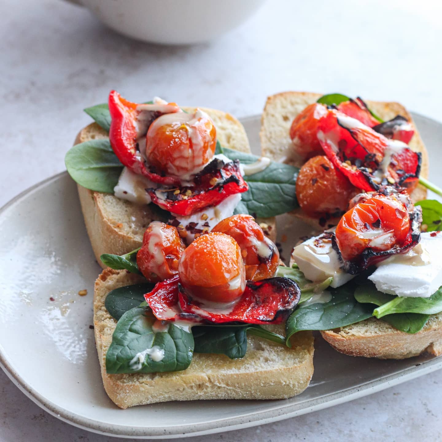 Vegan Breakfast Toast with Roasted Veggies