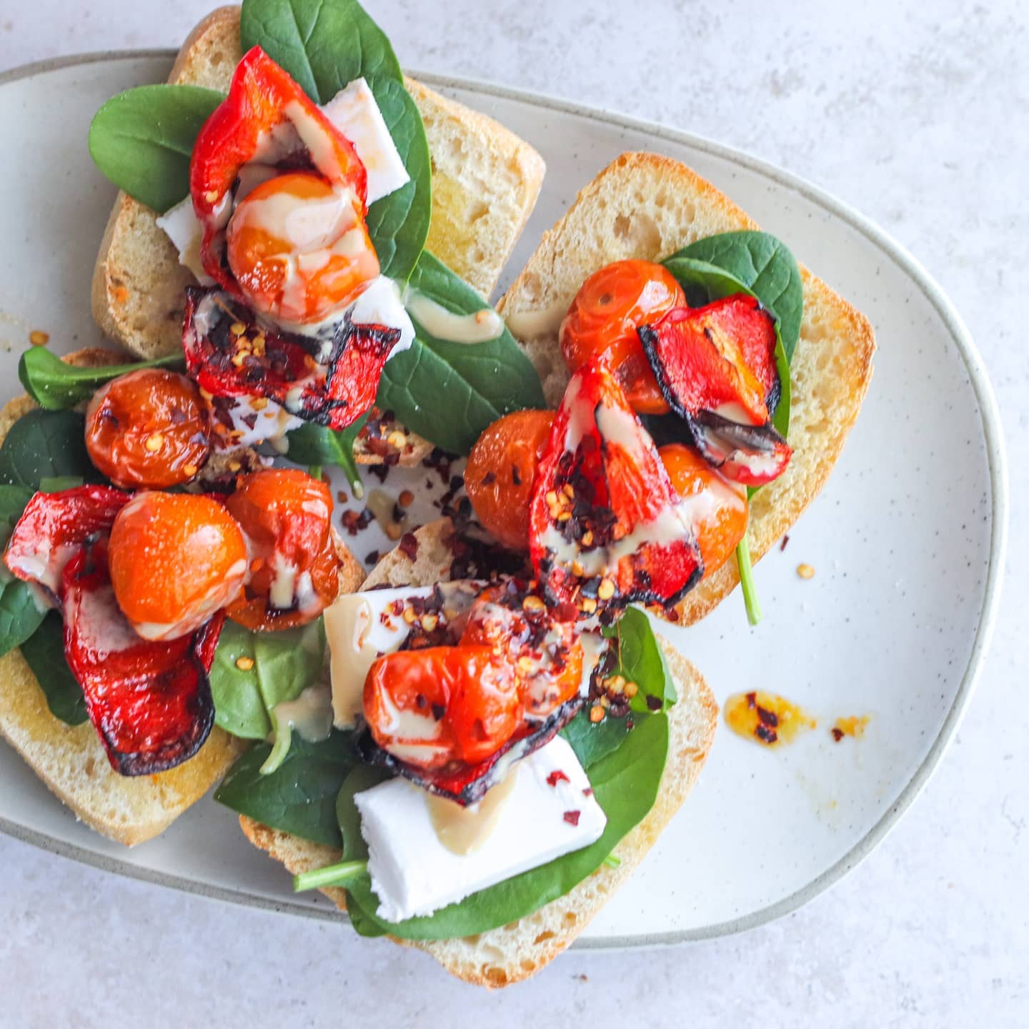 Vegan Breakfast Toast with Roasted Veggies