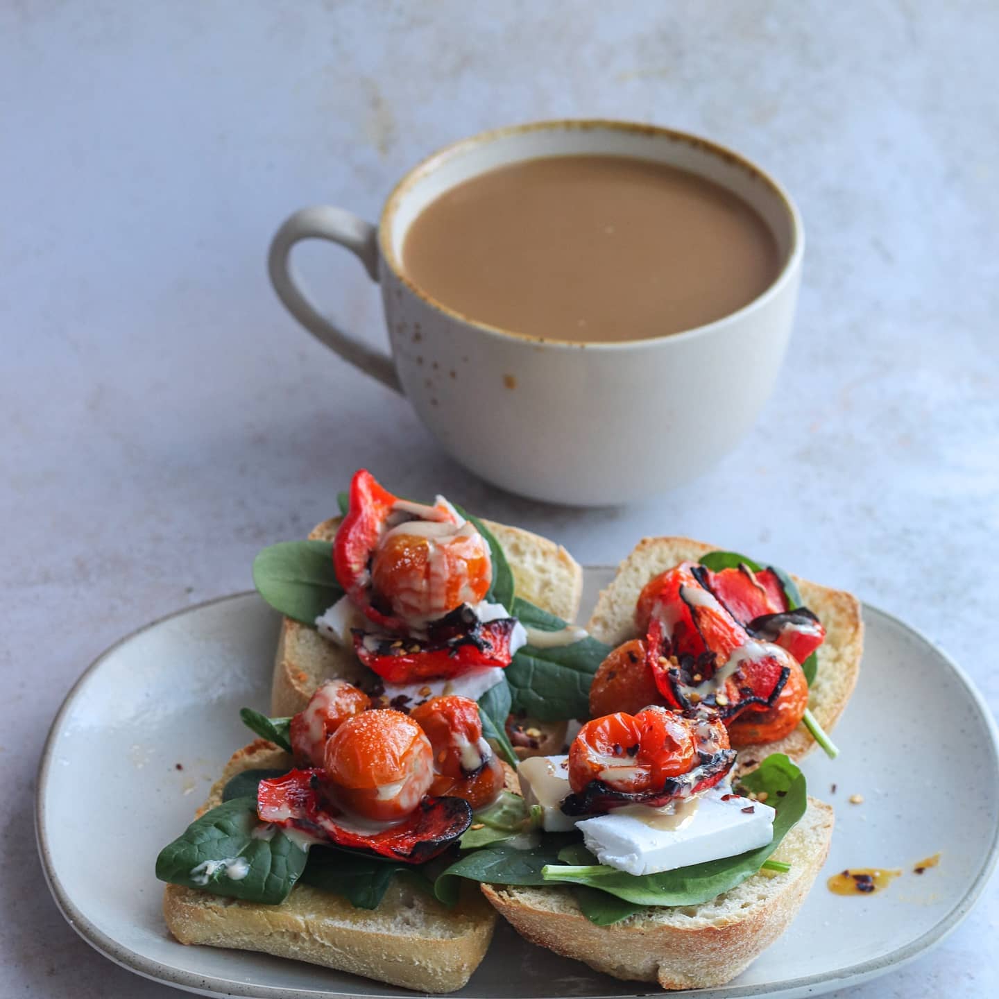 Vegan Breakfast Toast with Roasted Veggies
