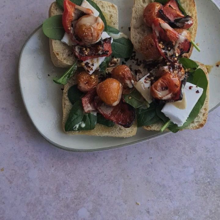 Vegan Breakfast Toast with Roasted Veggies