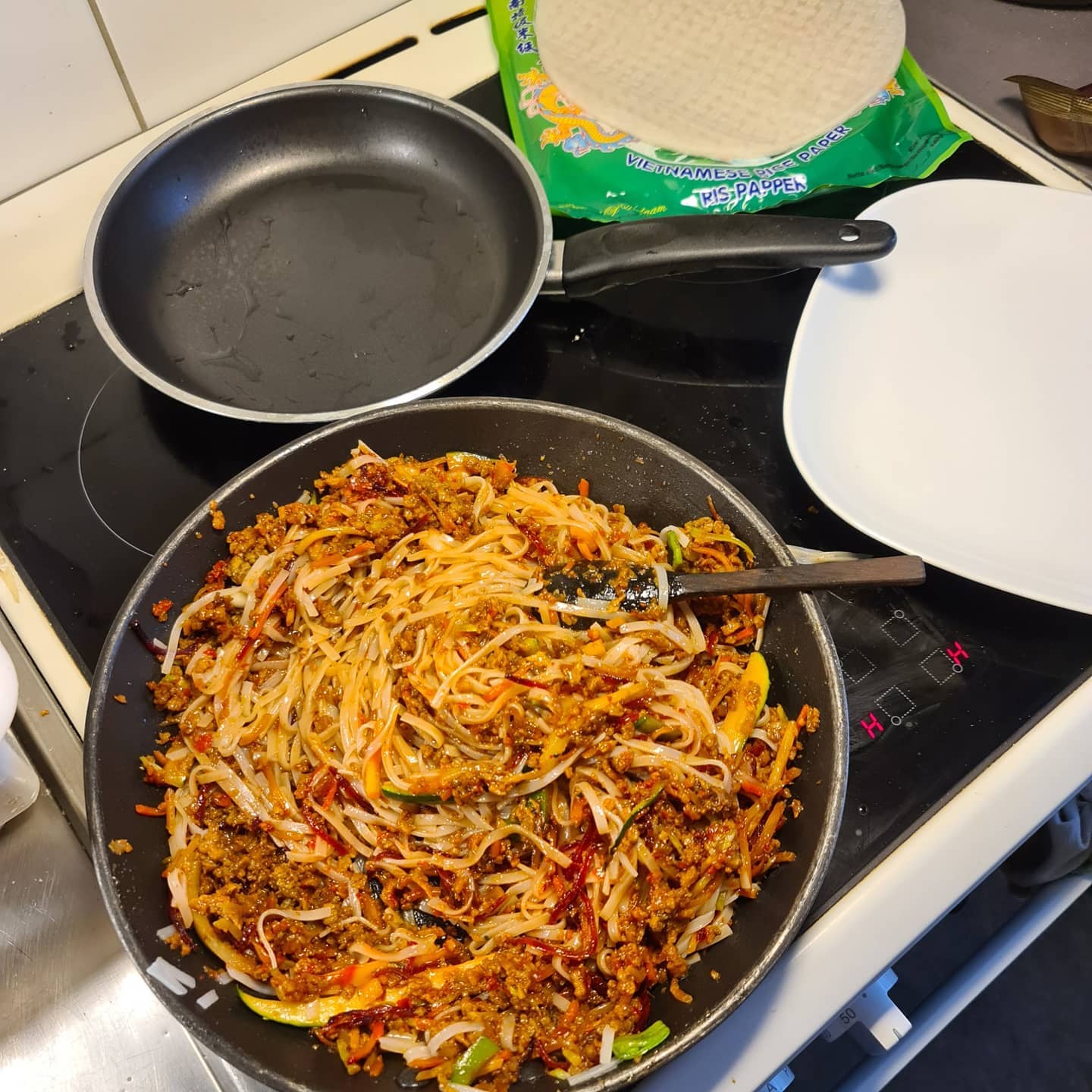 Baked Vegan Spring Rolls with Rice Noodles and Veggies