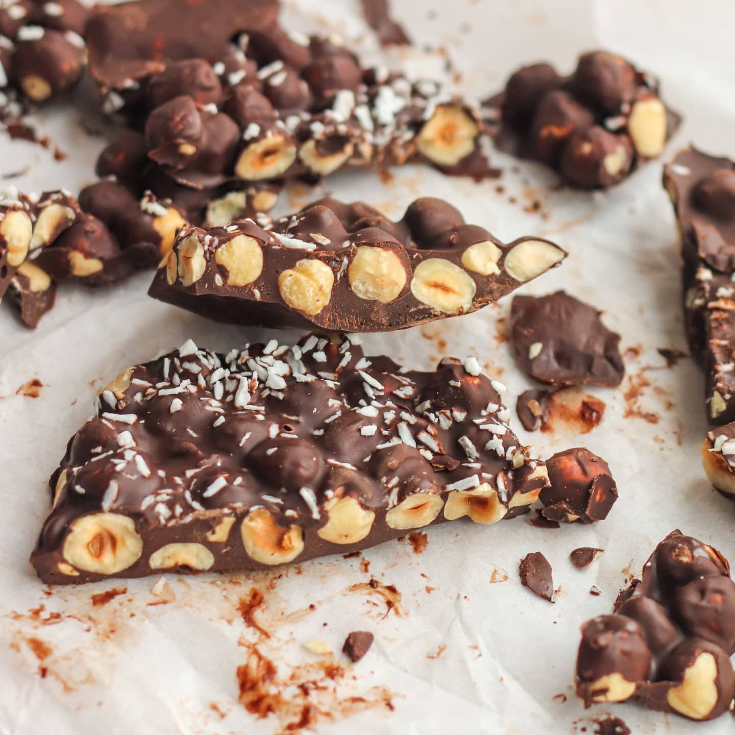 Vegan Chocolate Candy with Hazelnuts and Gingerbread Spices