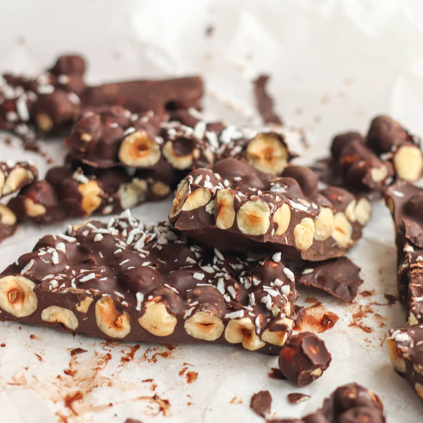 Vegan Chocolate Candy with Hazelnuts and Gingerbread Spices