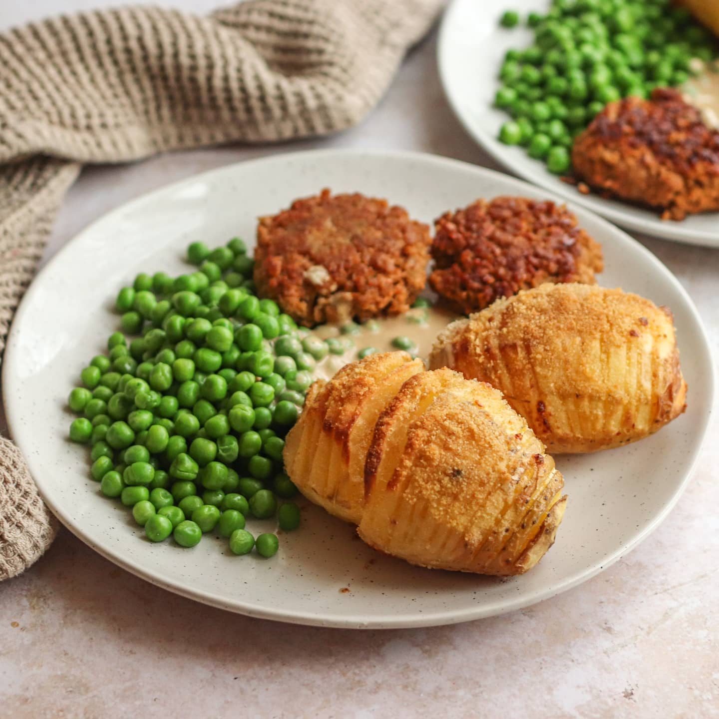 Vegan Burgers with Hasselback Potatoes