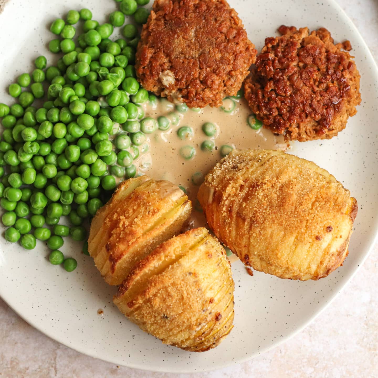 Vegan Burgers with Hasselback Potatoes