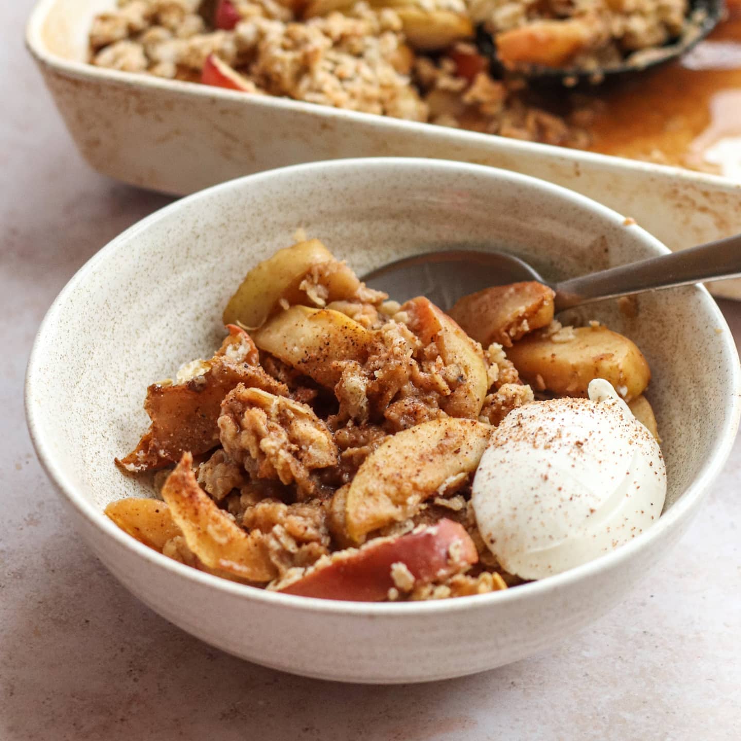 Oil-Based Sugar-Free Apple Crumble Breakfast