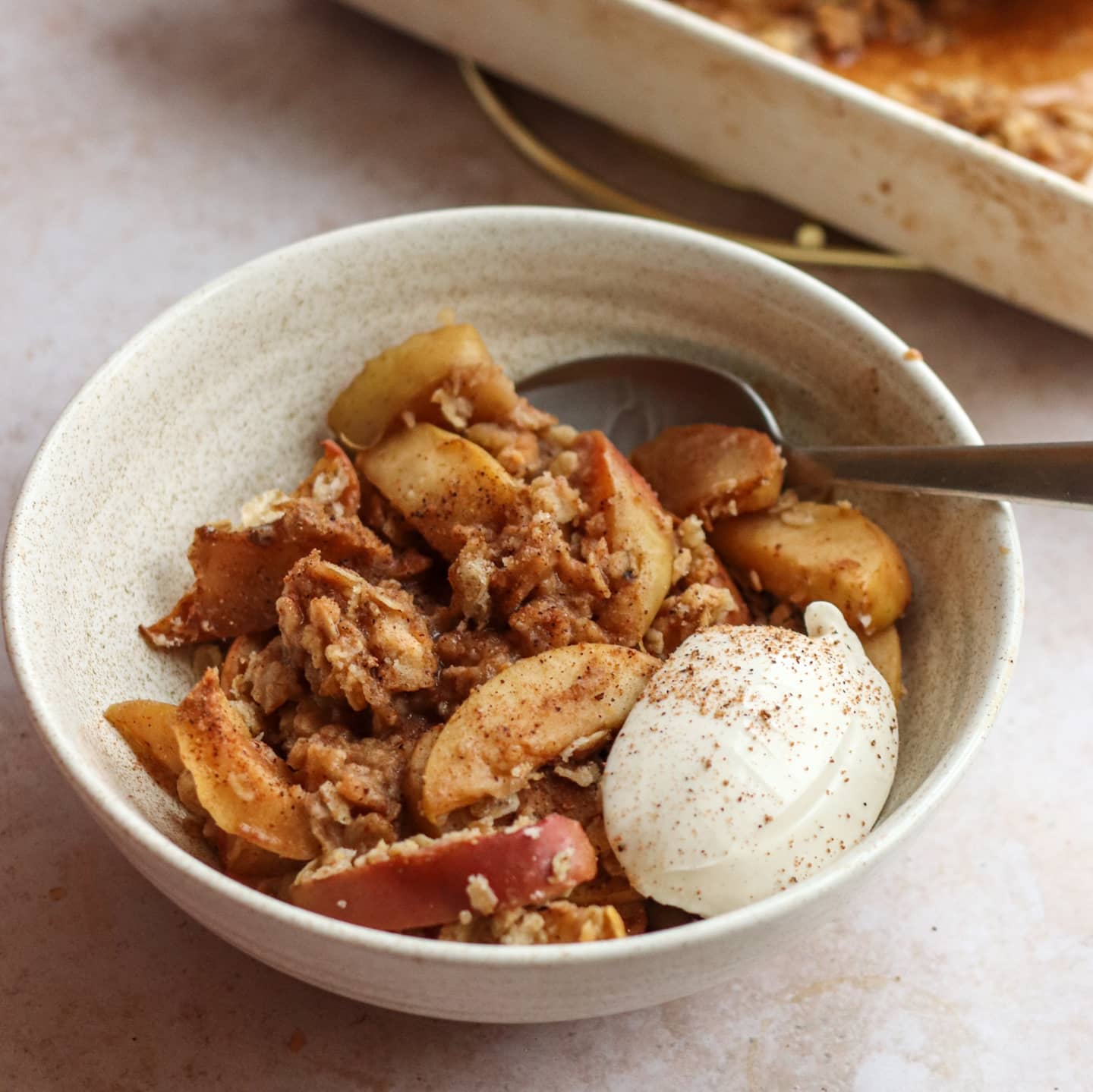 Oil-Based Sugar-Free Apple Crumble Breakfast