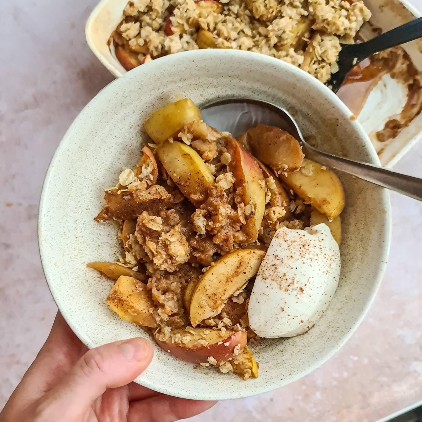 Oil-Based Sugar-Free Apple Crumble Breakfast