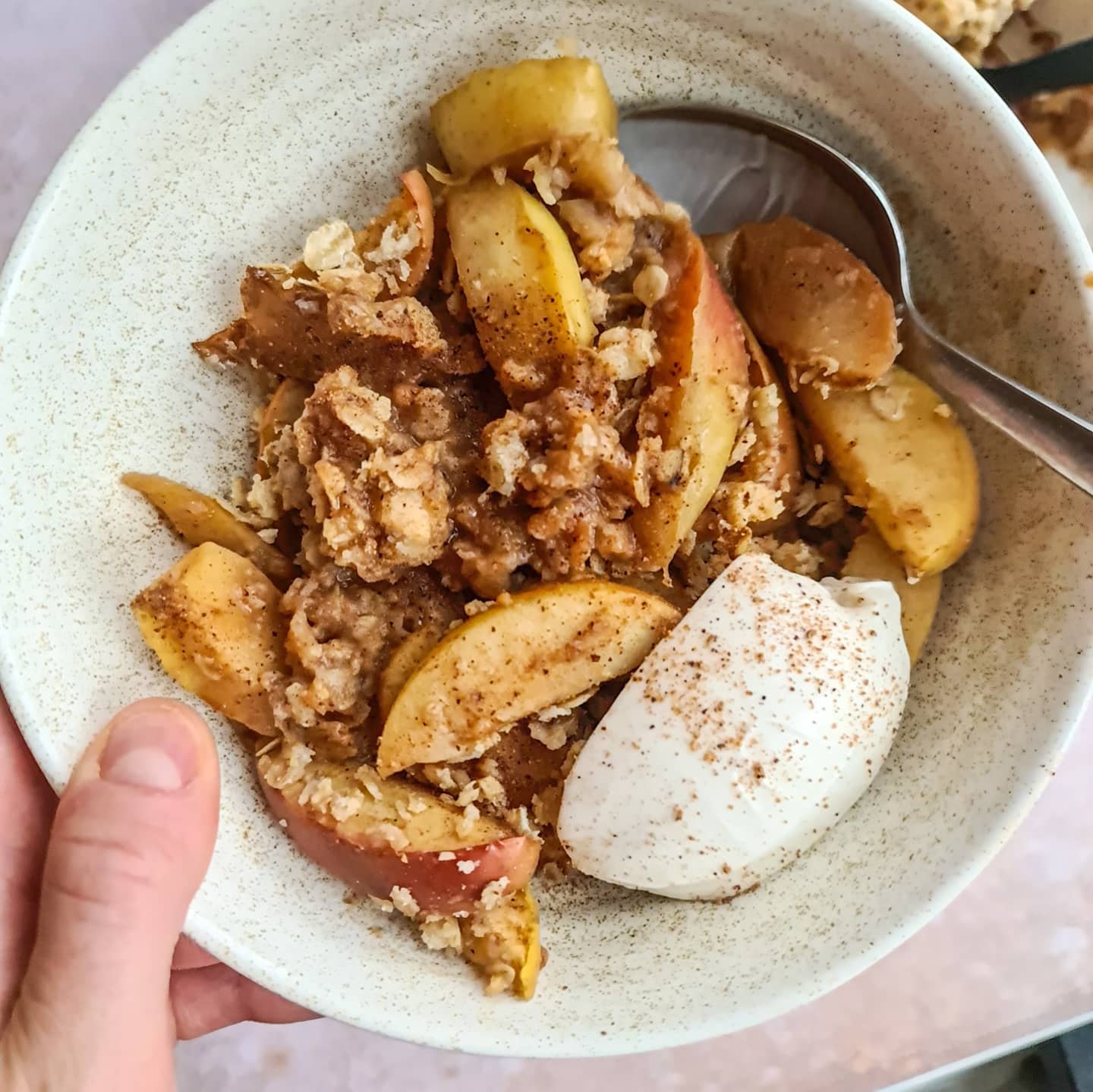 Oil-Based Sugar-Free Apple Crumble Breakfast