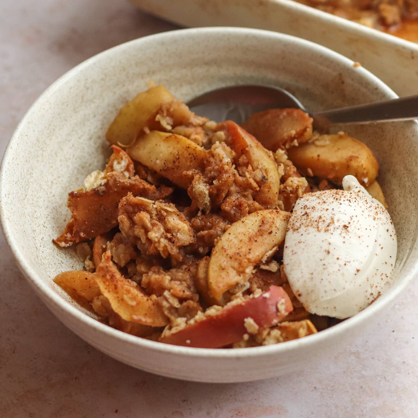 Oil-Based Sugar-Free Apple Crumble Breakfast