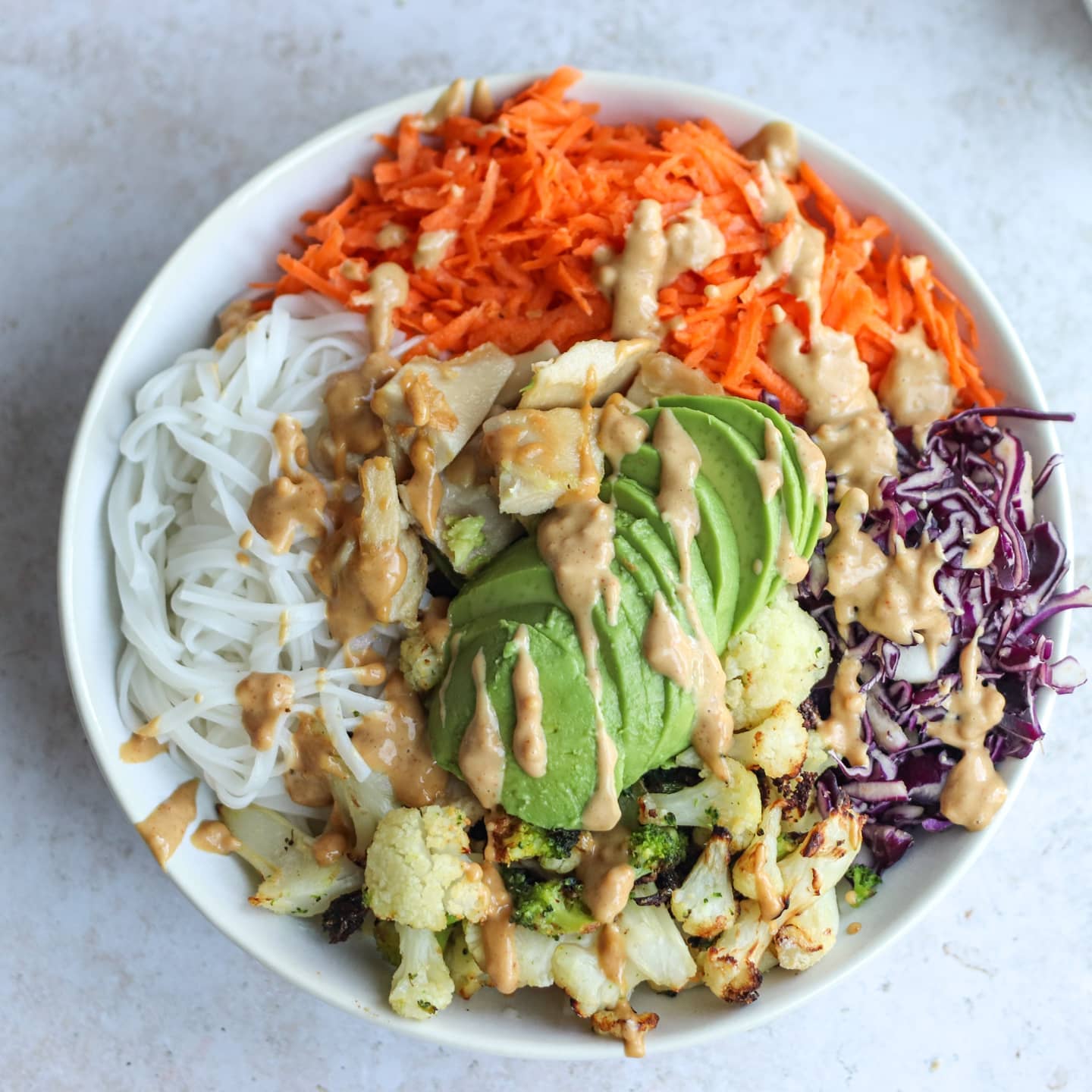 Vibrant Veggie Buddha Bowl with Peanut Butter Dressing