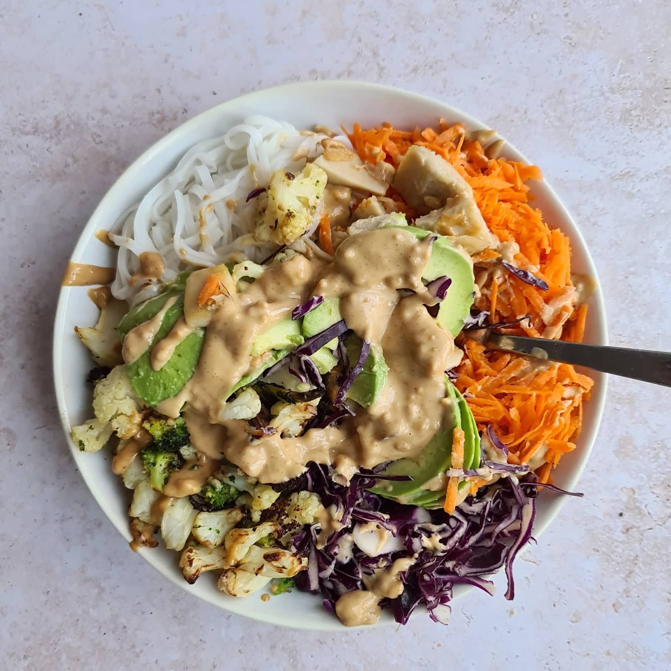 Vibrant Veggie Buddha Bowl with Peanut Butter Dressing