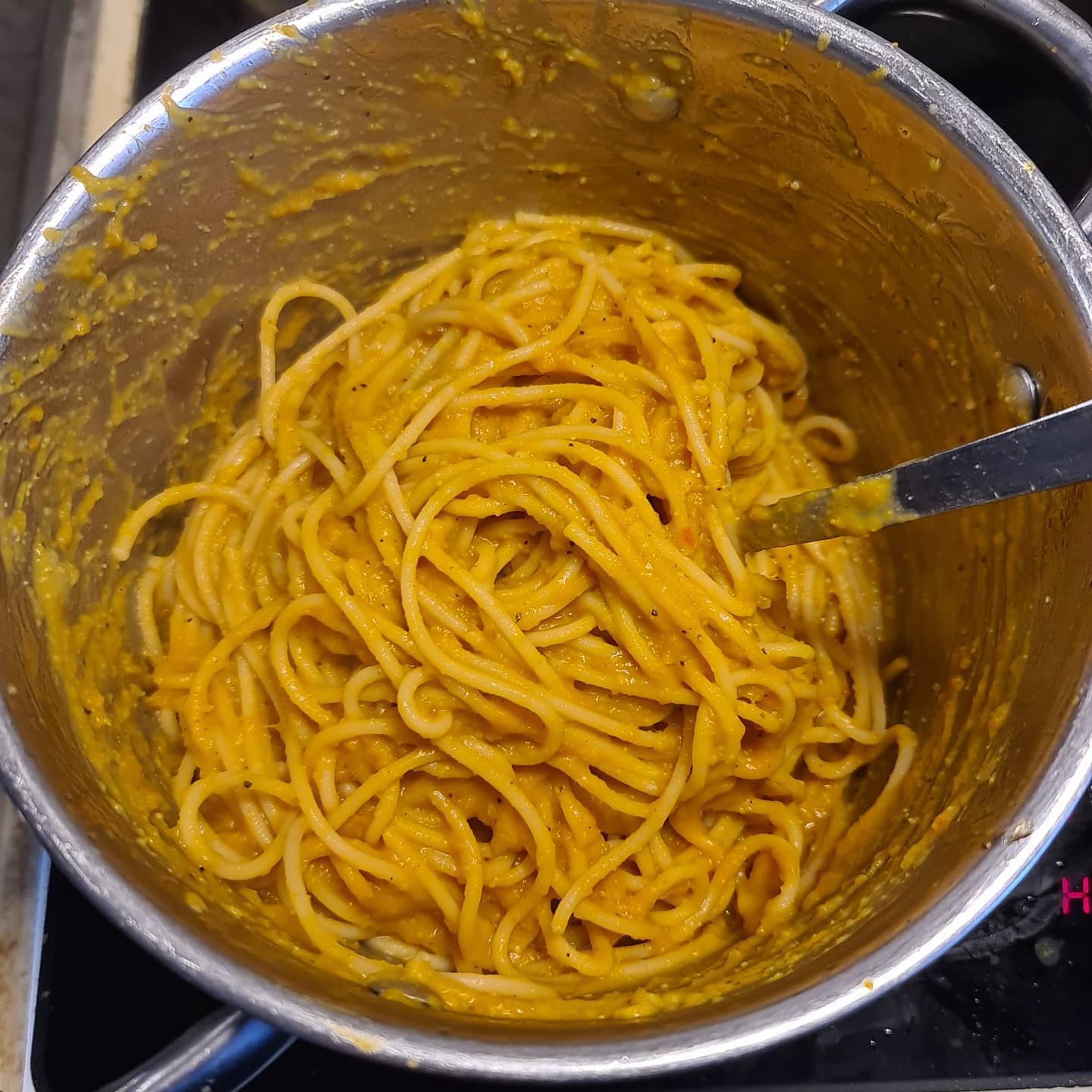Butternut Squash Spaghetti with Vegan Greek Cheese and Pumpkin Seeds