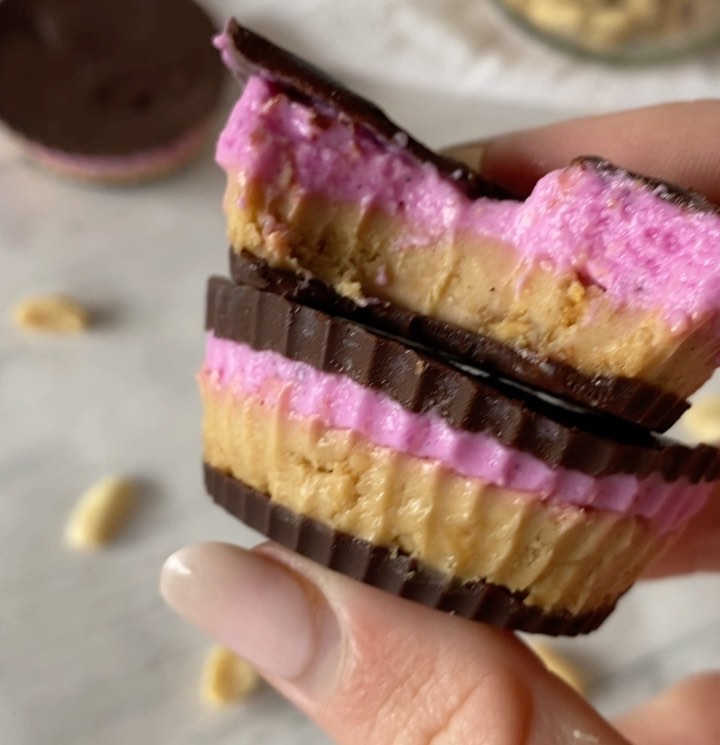 Peanut Butter Pitaya Chocolate Dessert Cups