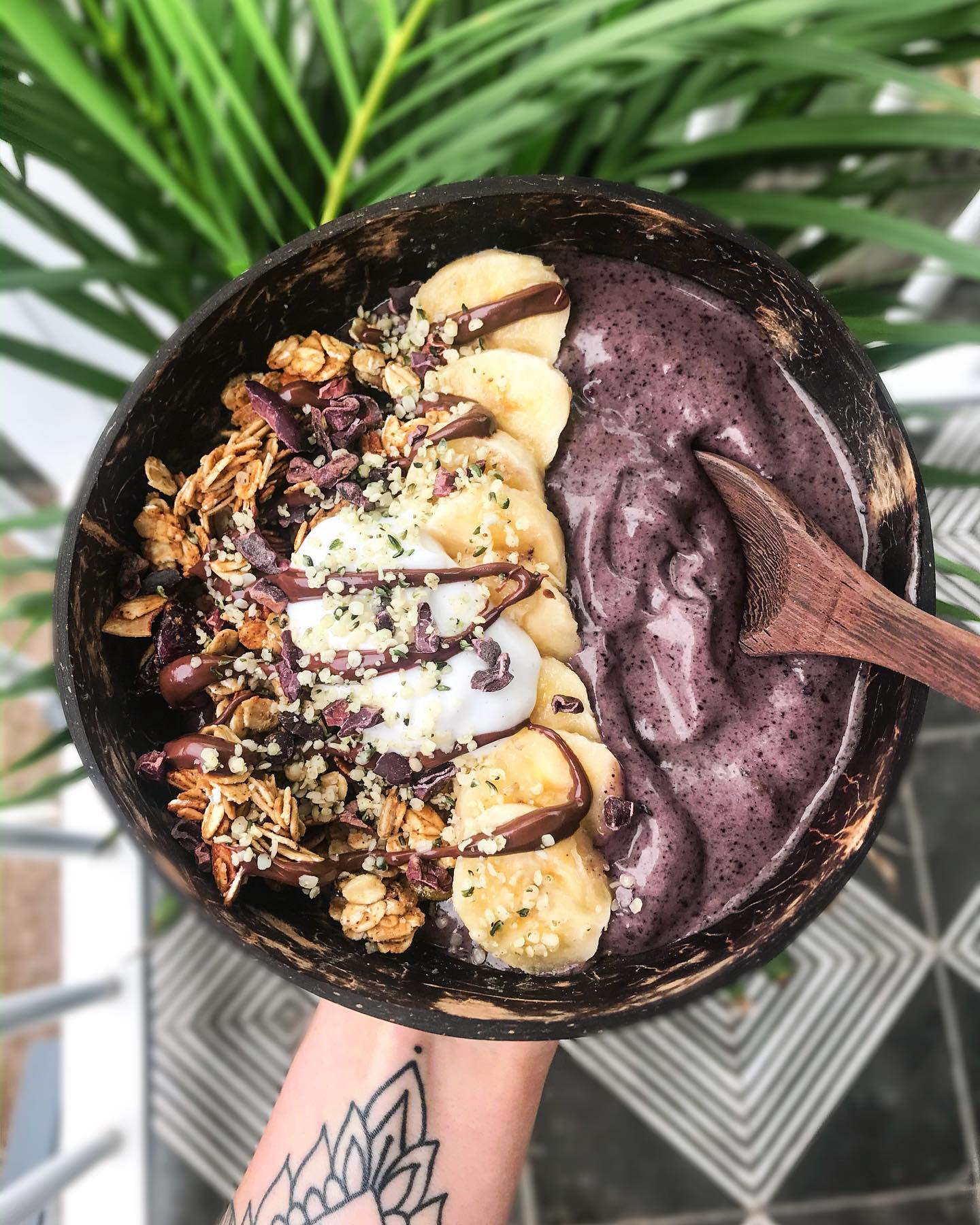 Banana Blueberry Protein Smoothie Bowl