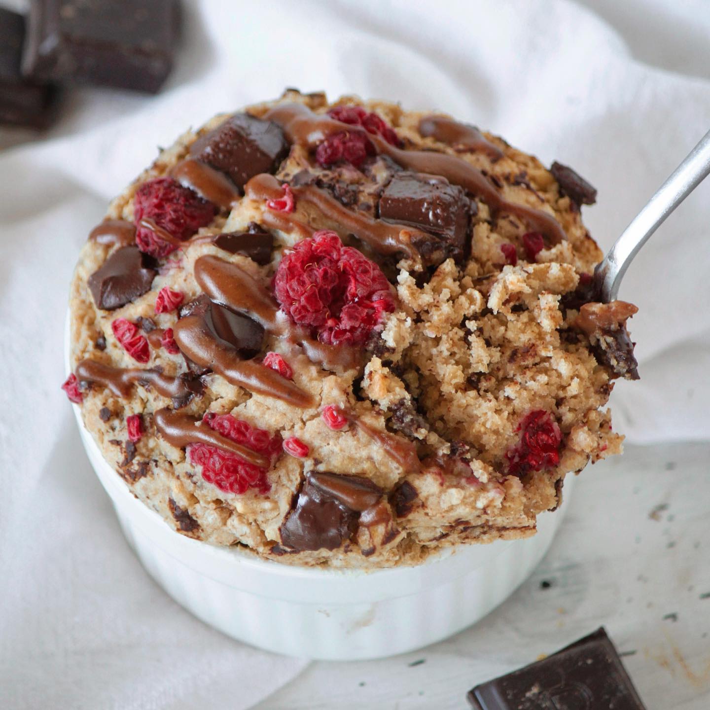 Choc Raspberry Baked Oats