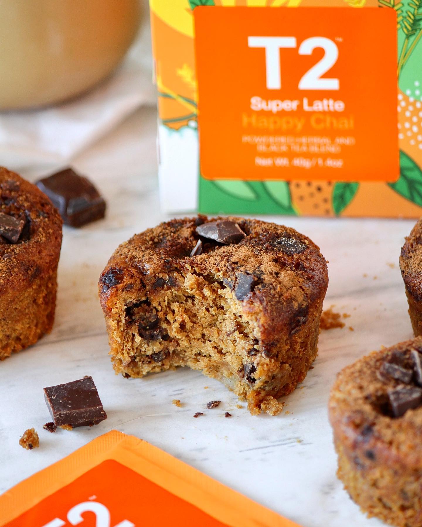 Choc Chunk Chai Muffins