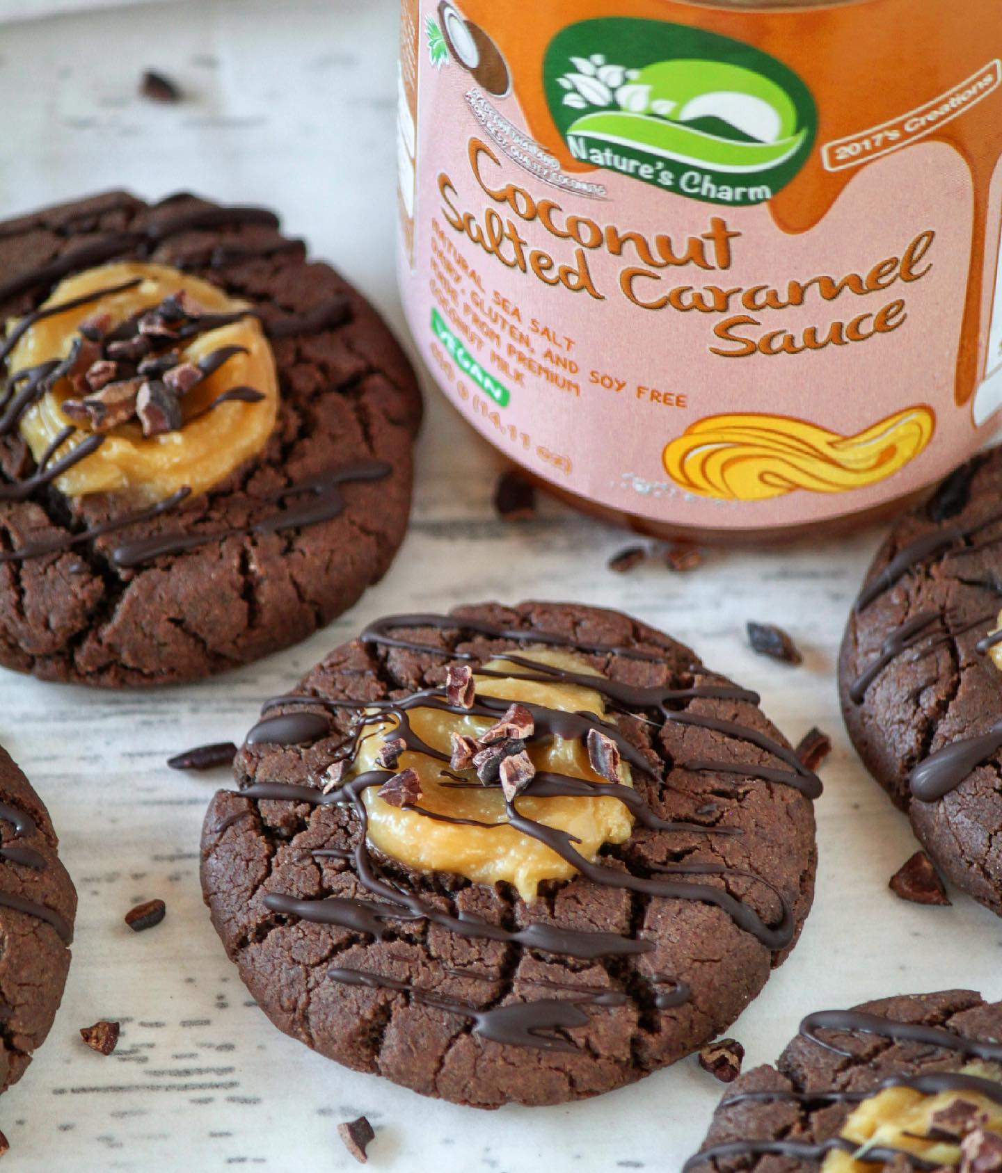 Fudgy Choc Caramel Cookies