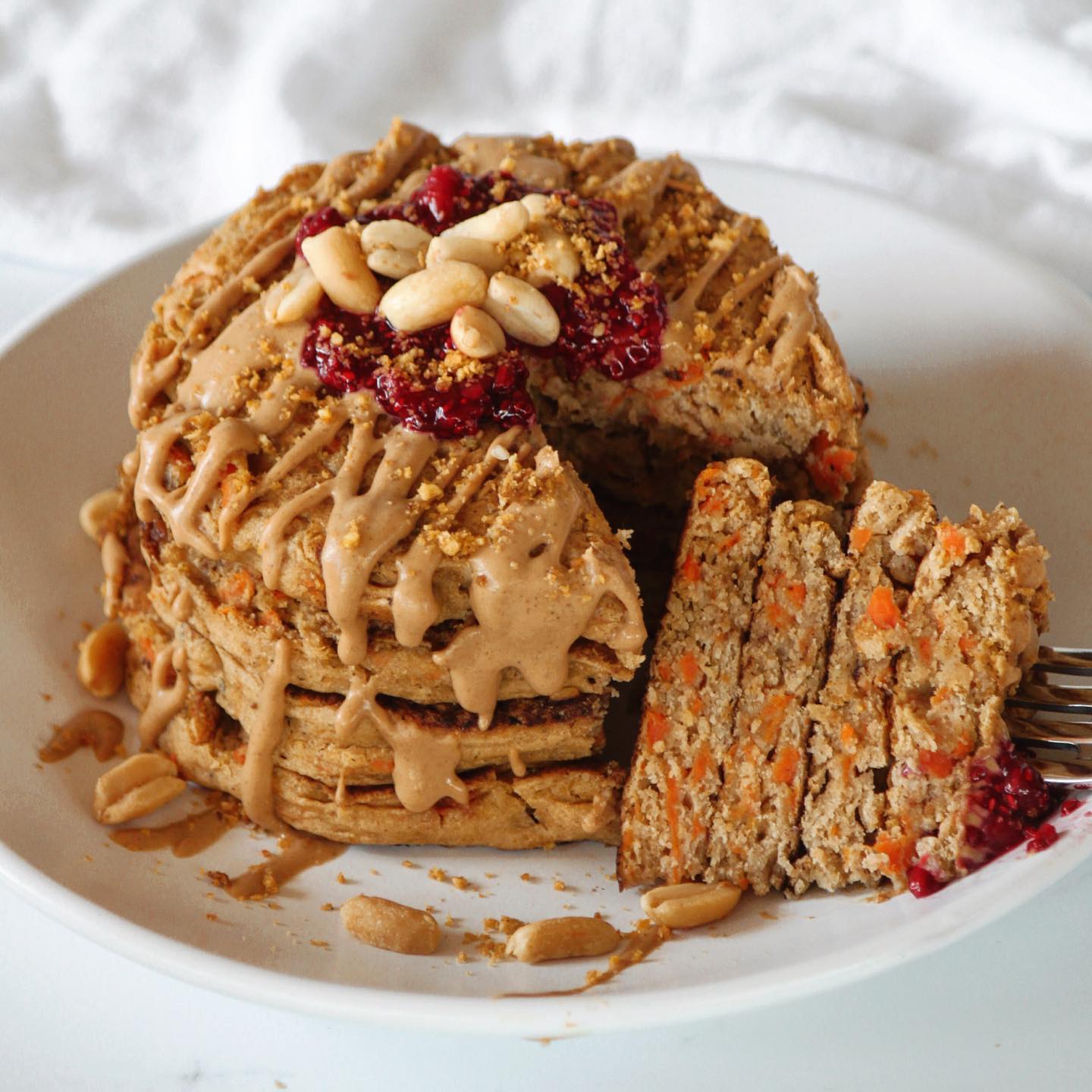 Peanut Butter Carrot Pancakes