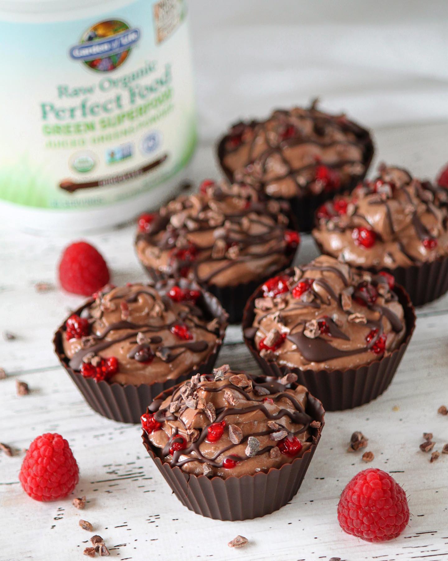 Choc Raspberry Mousse Cups