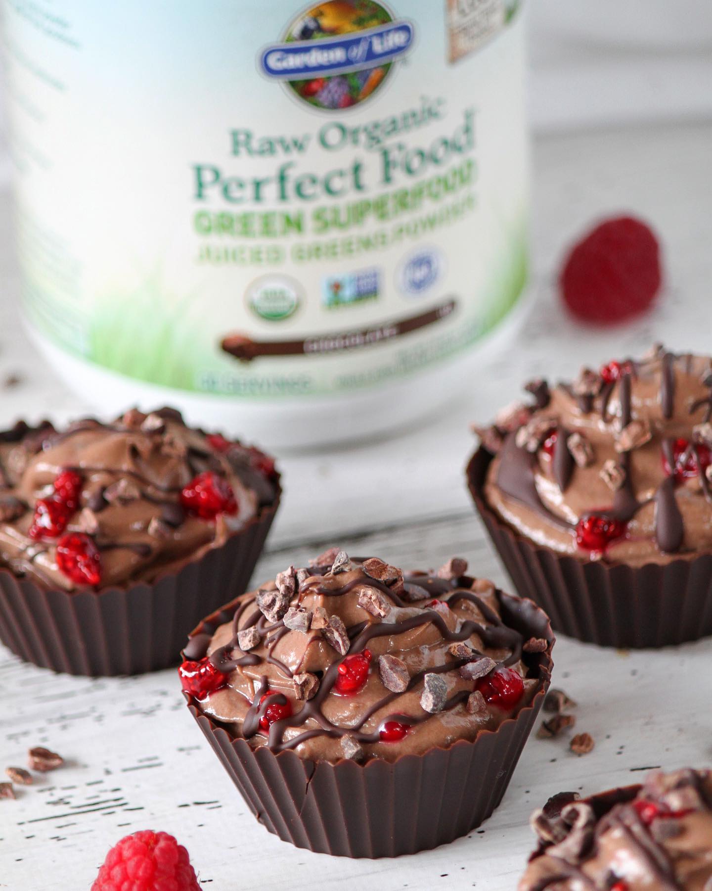 Choc Raspberry Mousse Cups