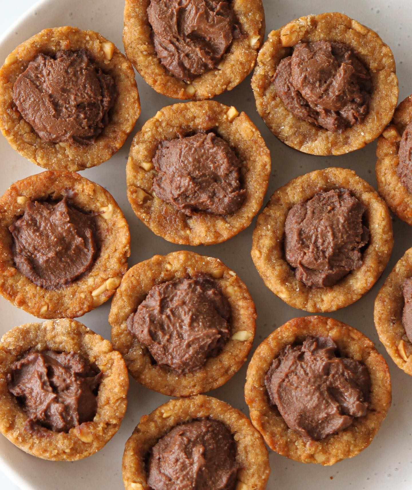 Peanut Butter Ganache Cups with Chocolate and Peanut Butter Cookie Base