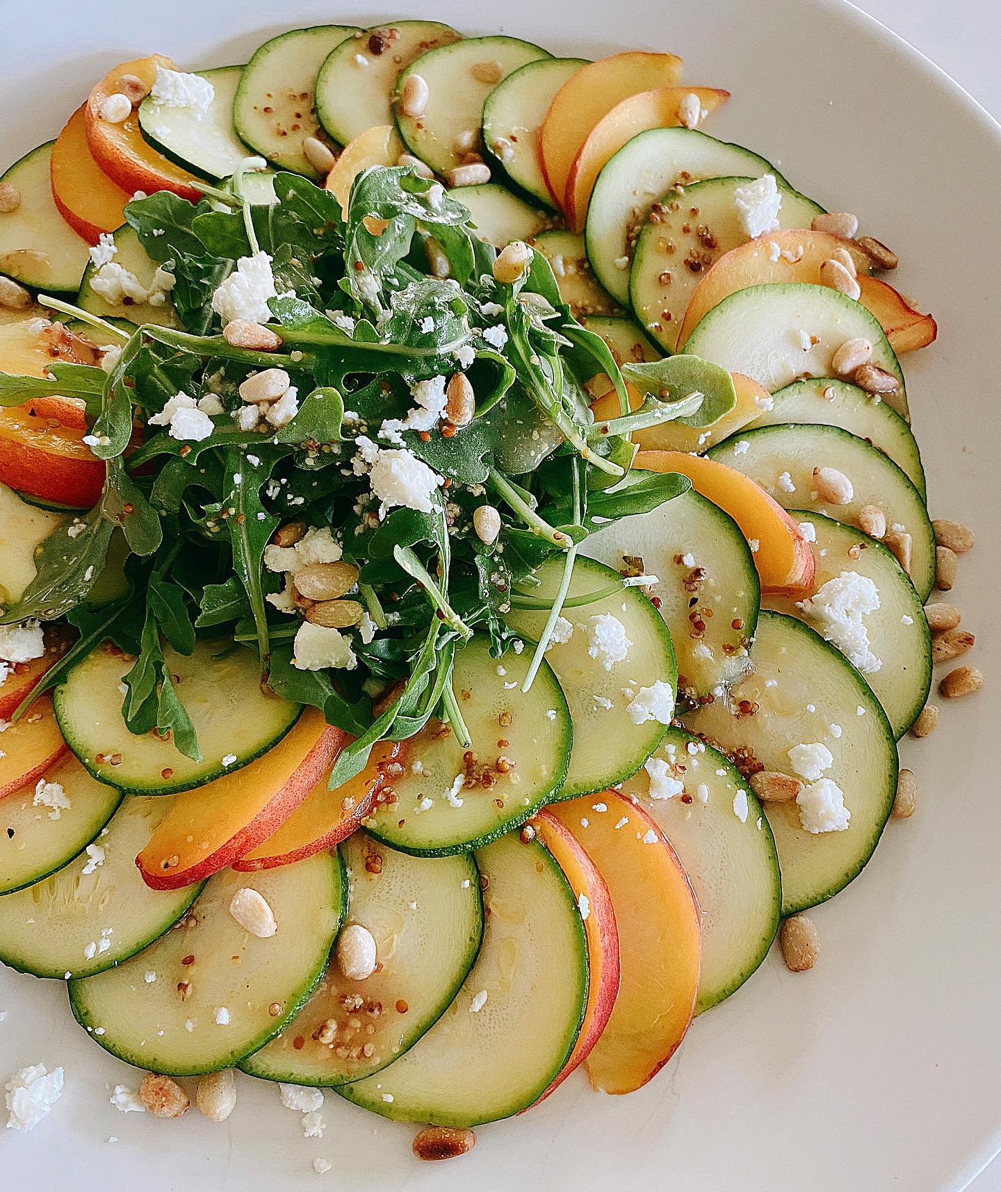 Zucchini Carpaccio with Peach