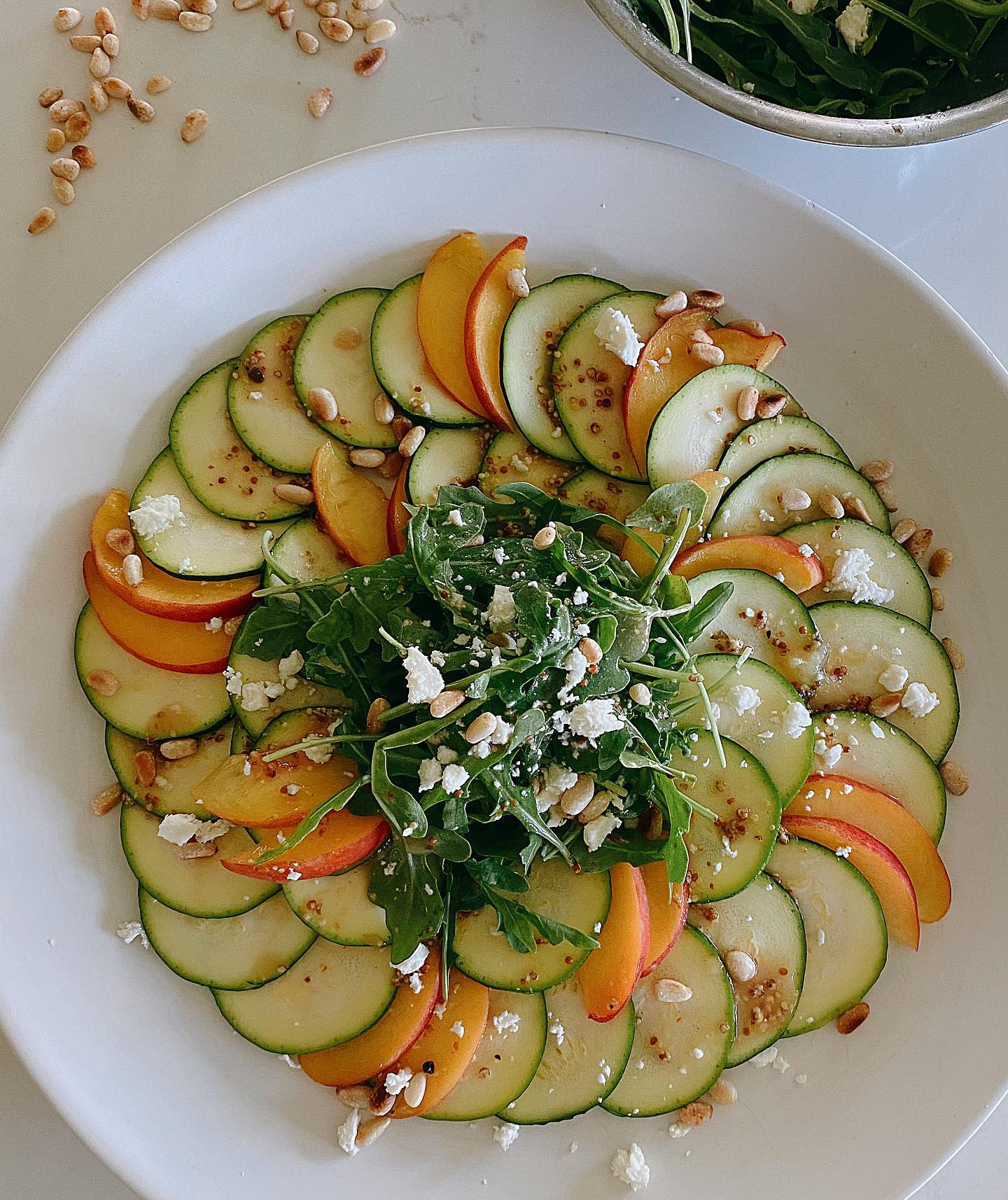 Zucchini Carpaccio with Peach