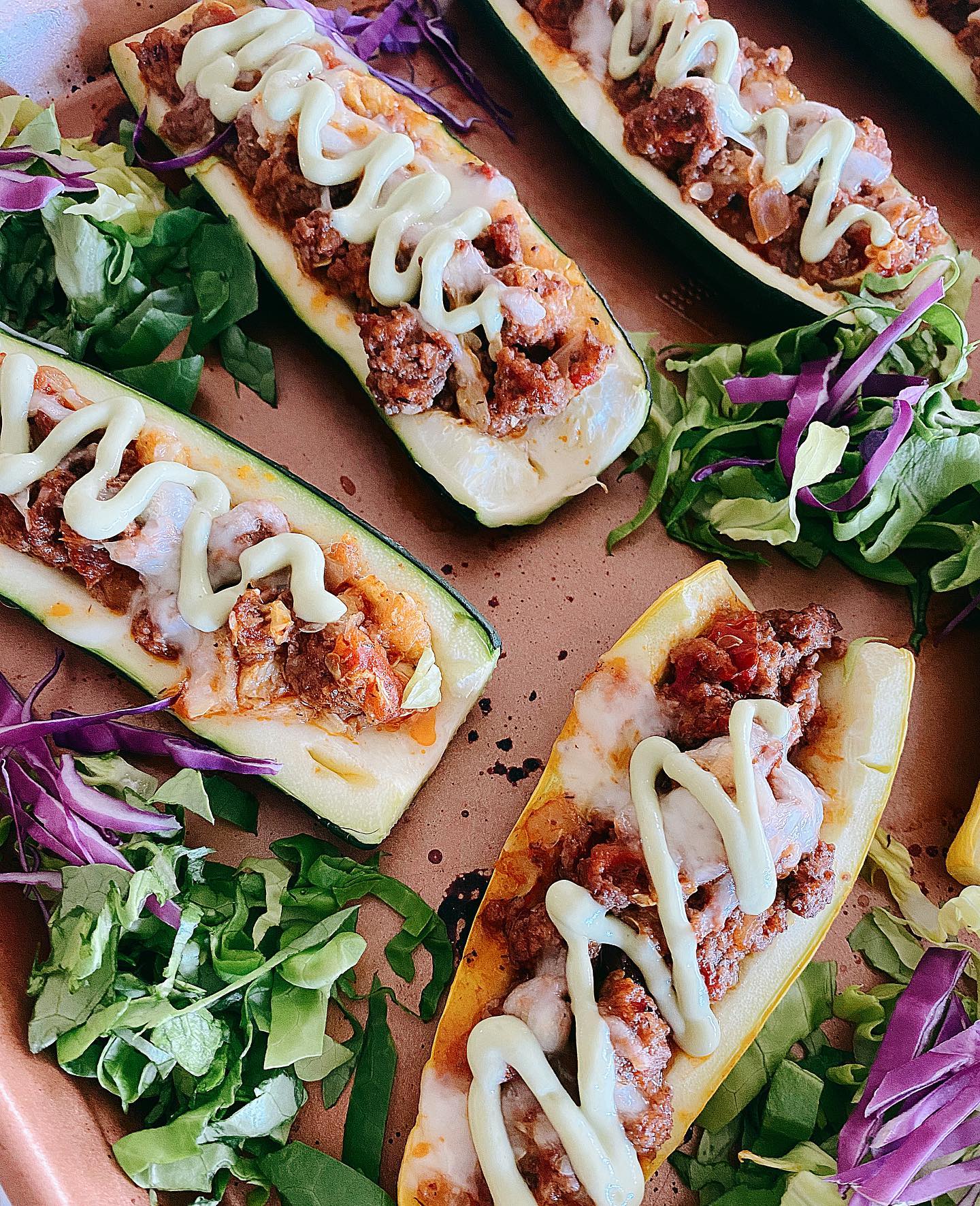 Ground Turkey Zucchini Boats