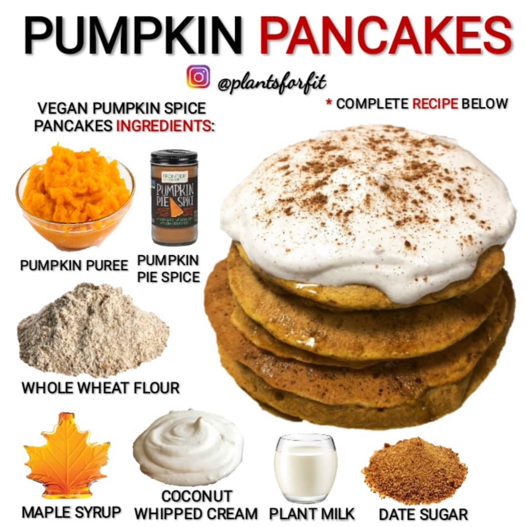 Vegan Pumpkin Pancakes for Breakfast or Snack