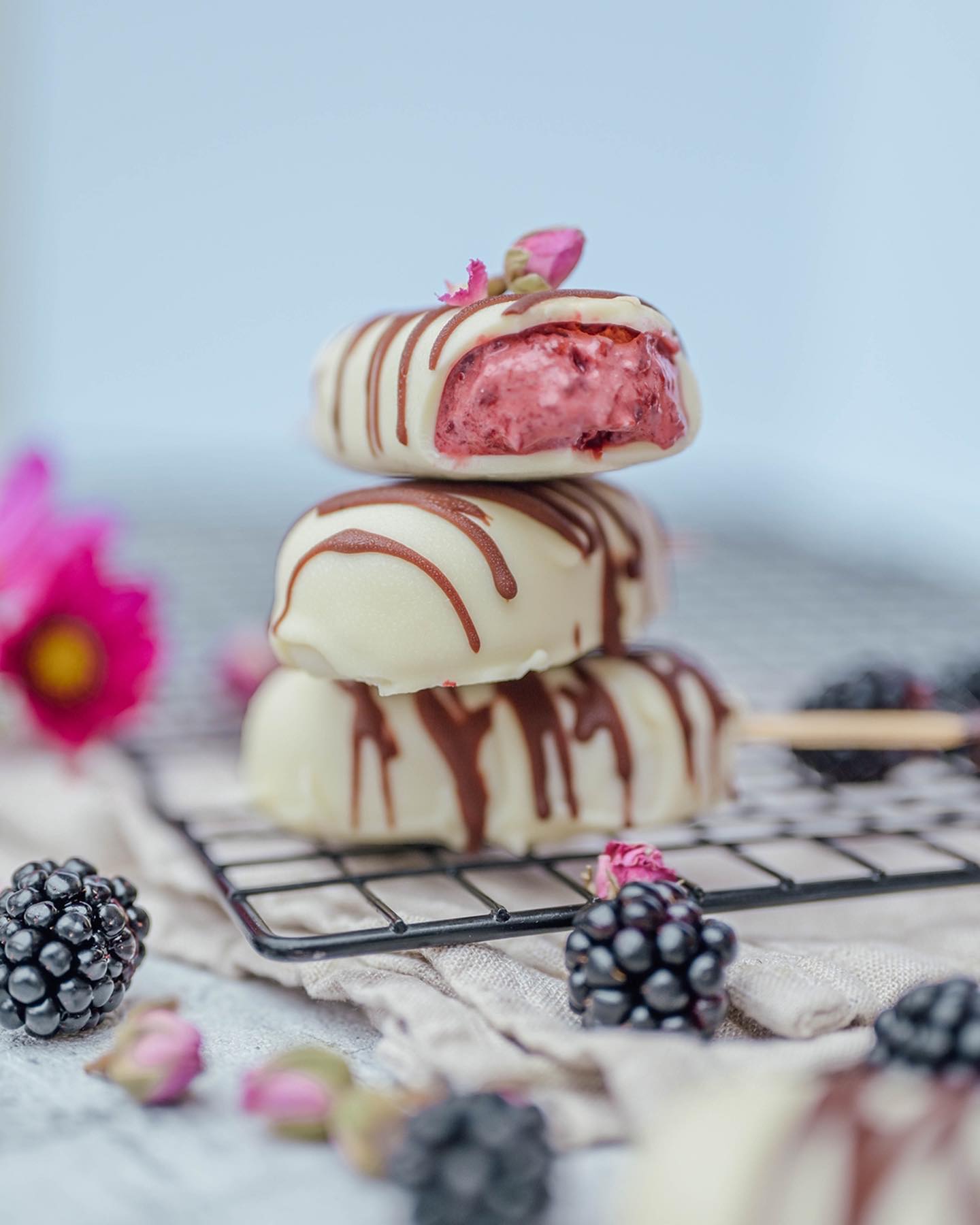 Easy Blackberry Magnum Ice Cream Bars