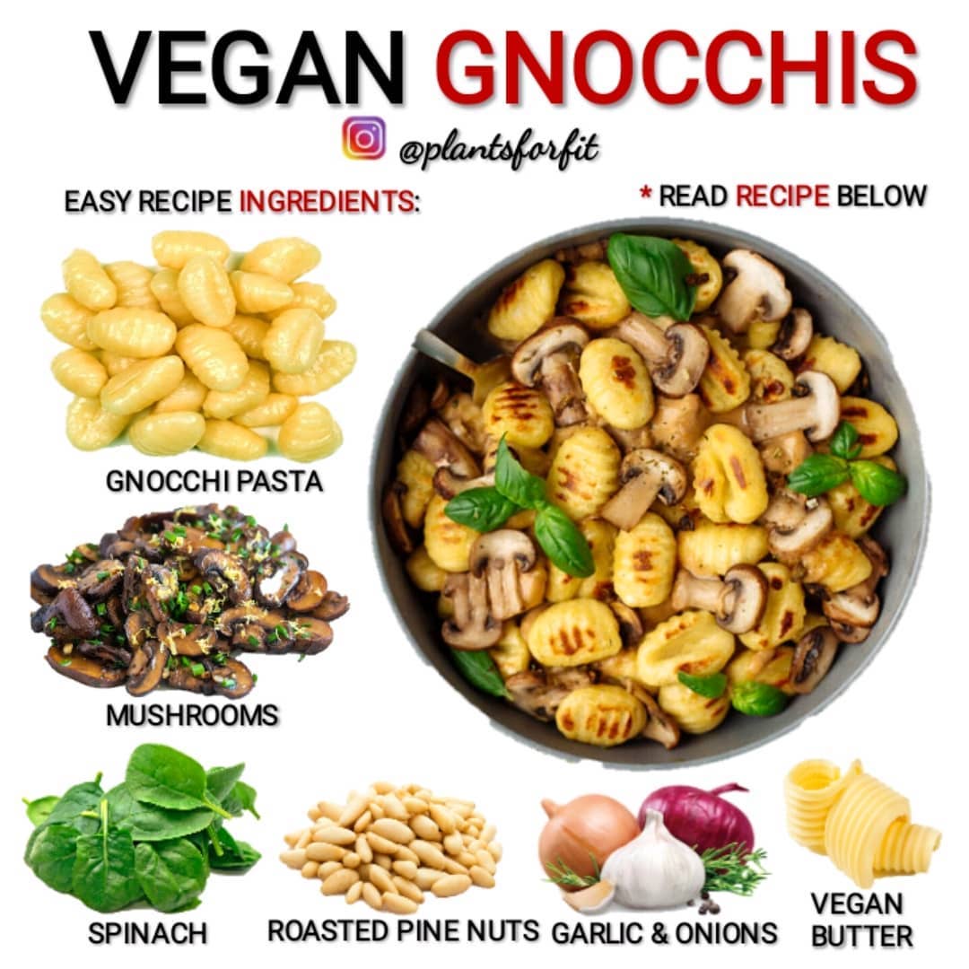 Vegan Gnocchi with Mushrooms and Spinach