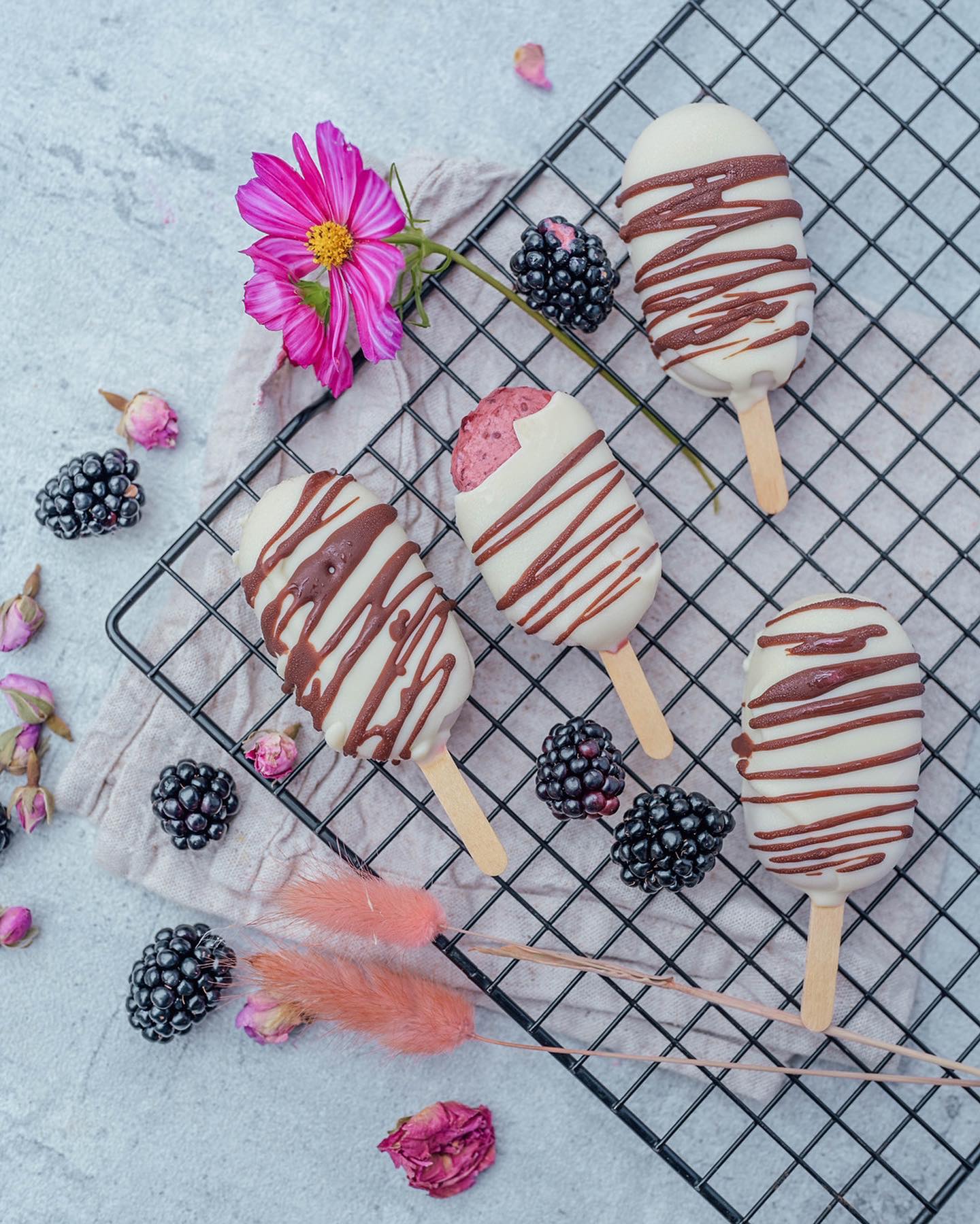 Easy Blackberry Magnum Ice Cream Bars