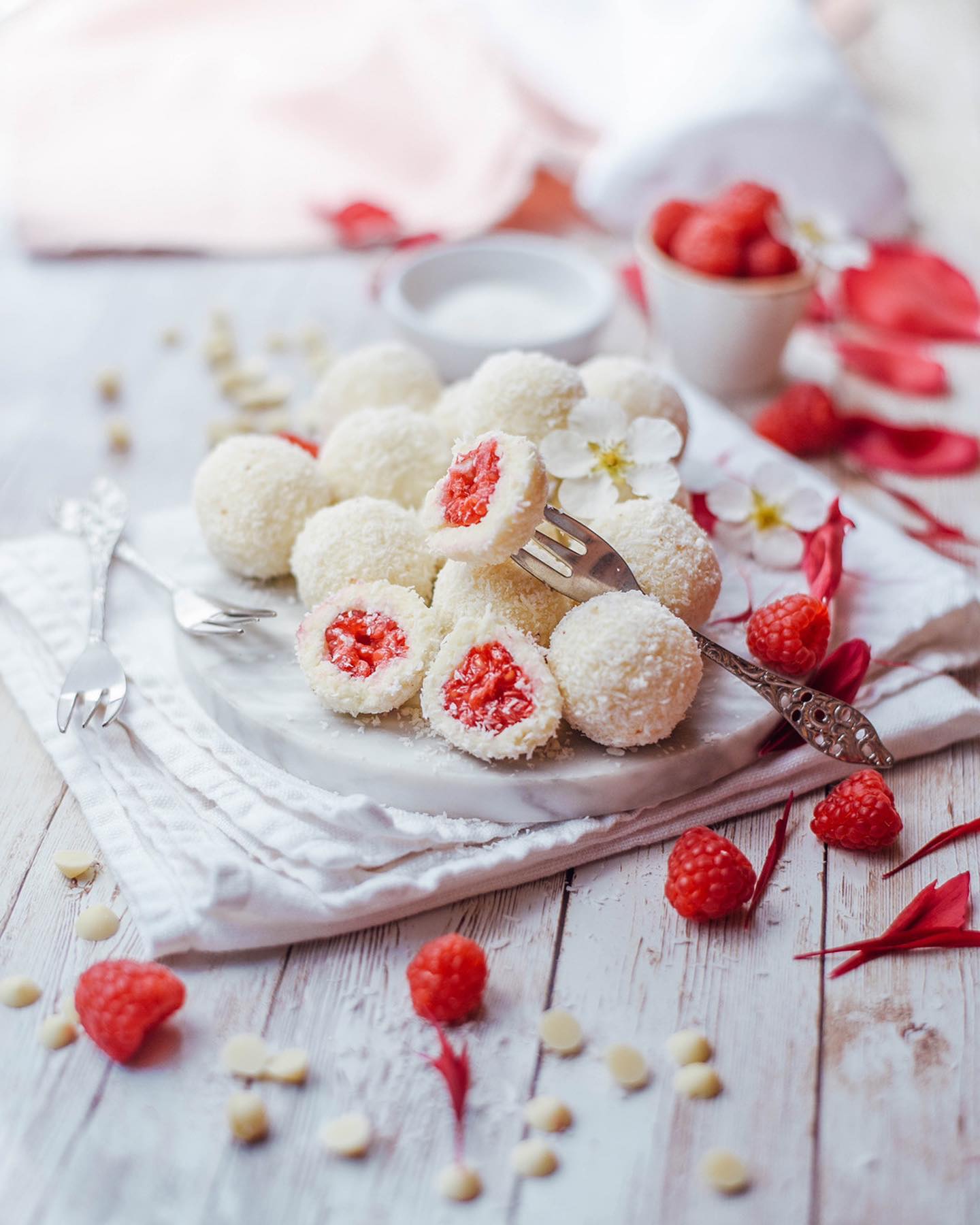 Raspberry Coconut Confection Balls