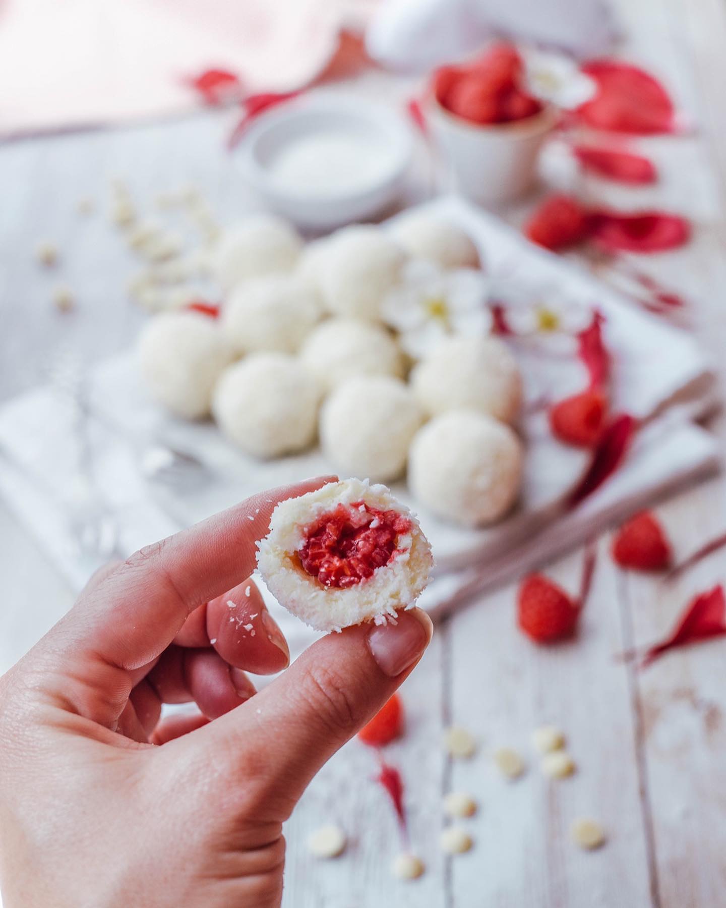 Raspberry Coconut Confection Balls