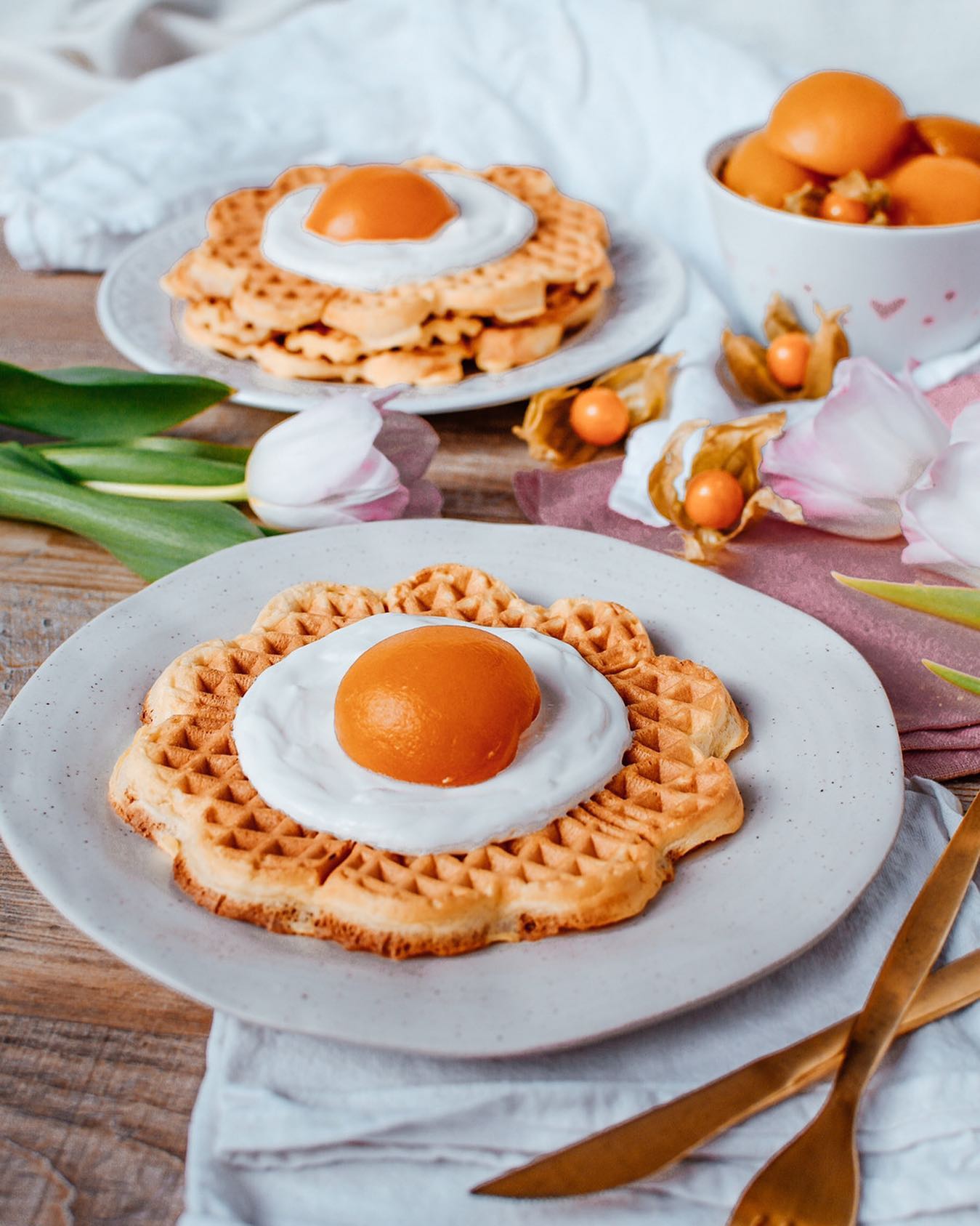 Sugar-Free Sunny-Side Up Waffles