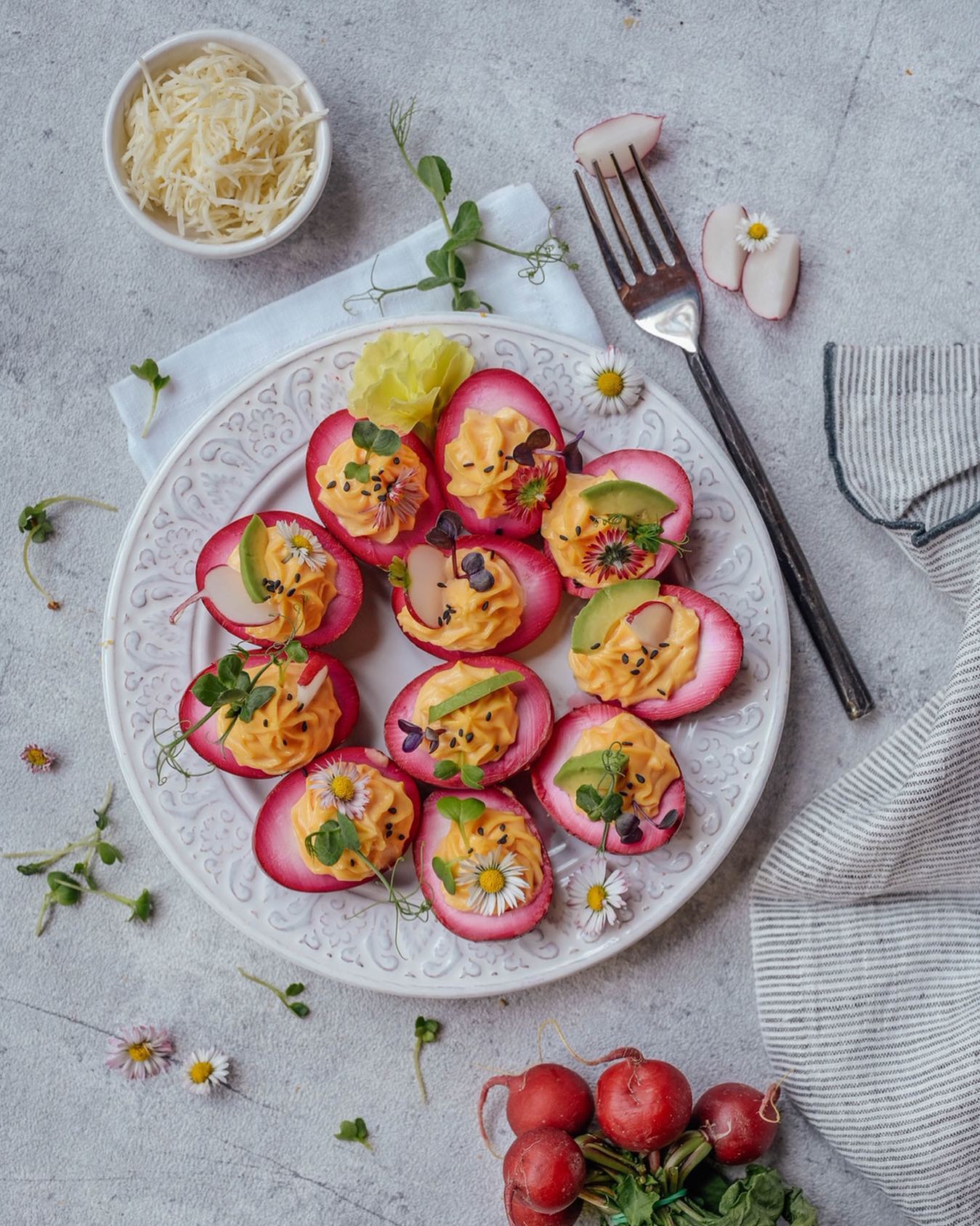 Colorful Beet-Marinated Deviled Eggs