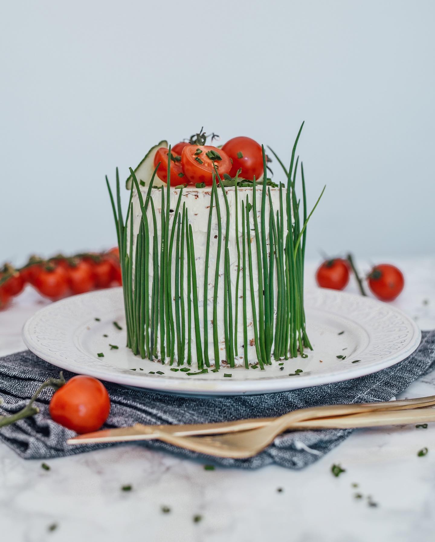 Savory Chive Salmon Tart