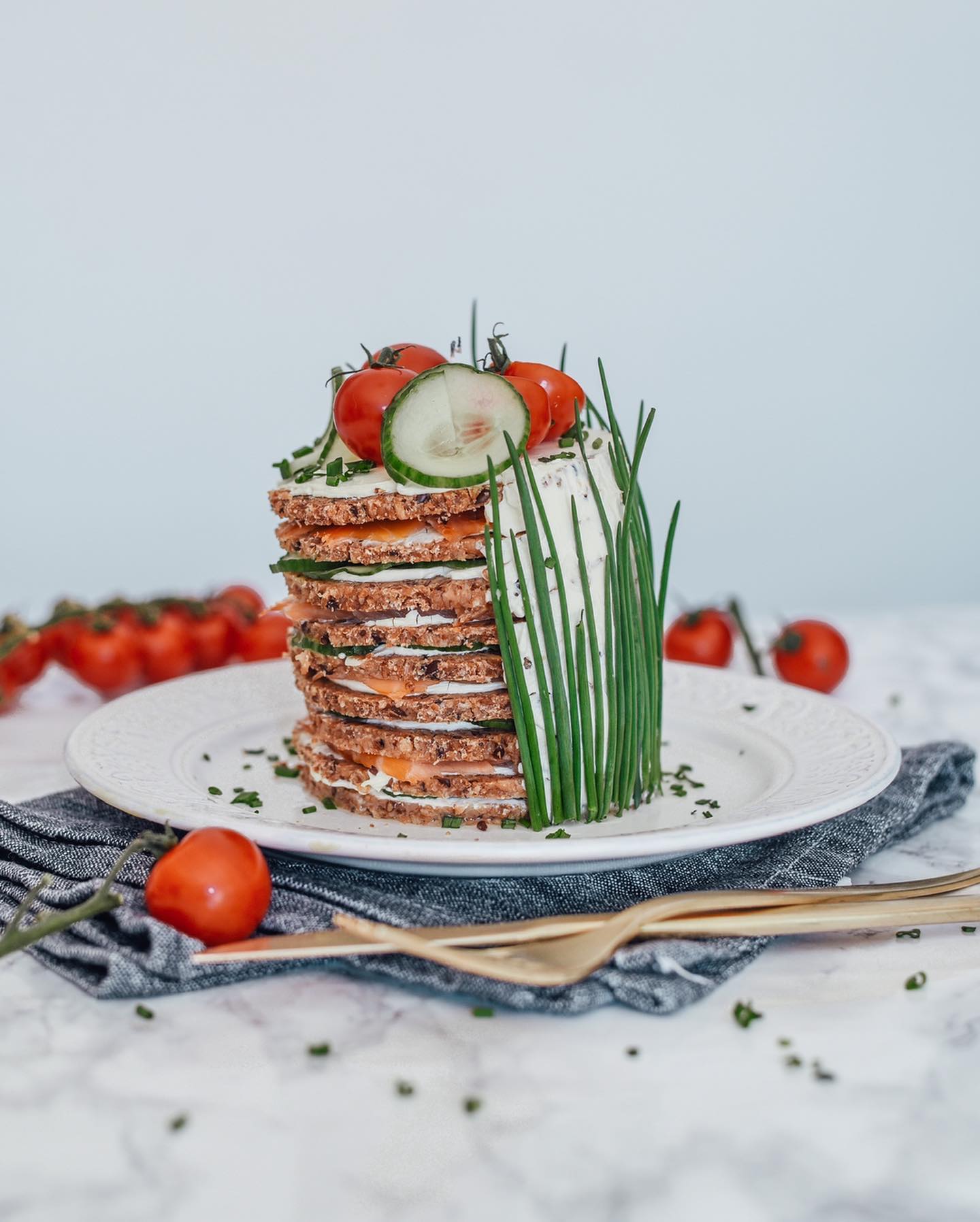 Savory Chive Salmon Tart