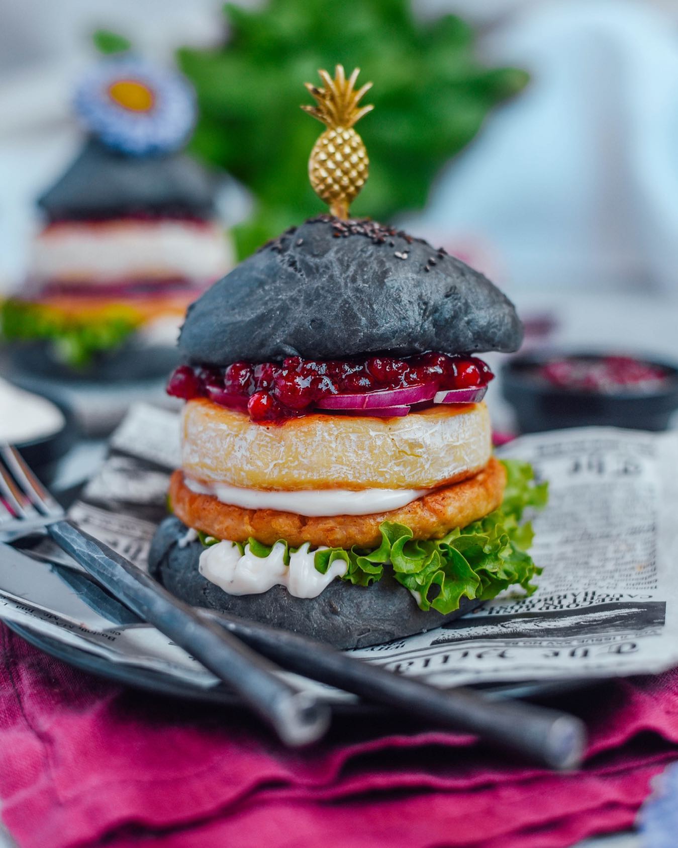 Homemade Black Burger Buns