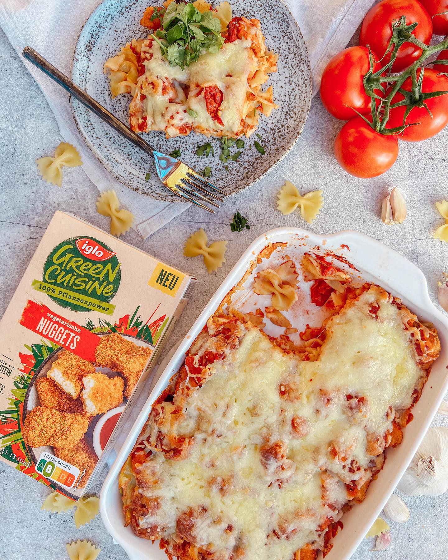 Vegetarian Nugget Pasta Casserole
