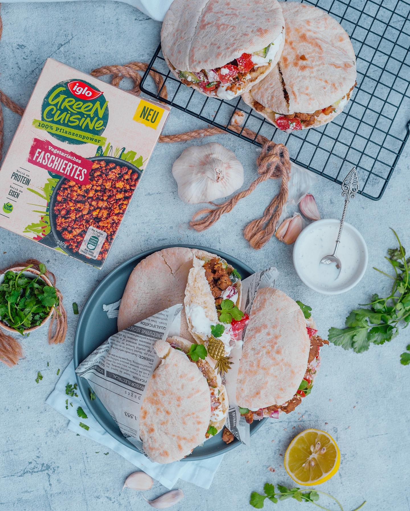 Vegetarian Pita with Vegetables and Feta