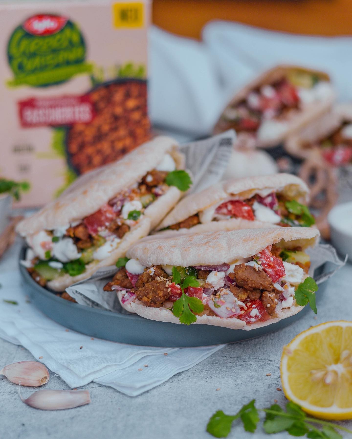 Vegetarian Pita with Vegetables and Feta