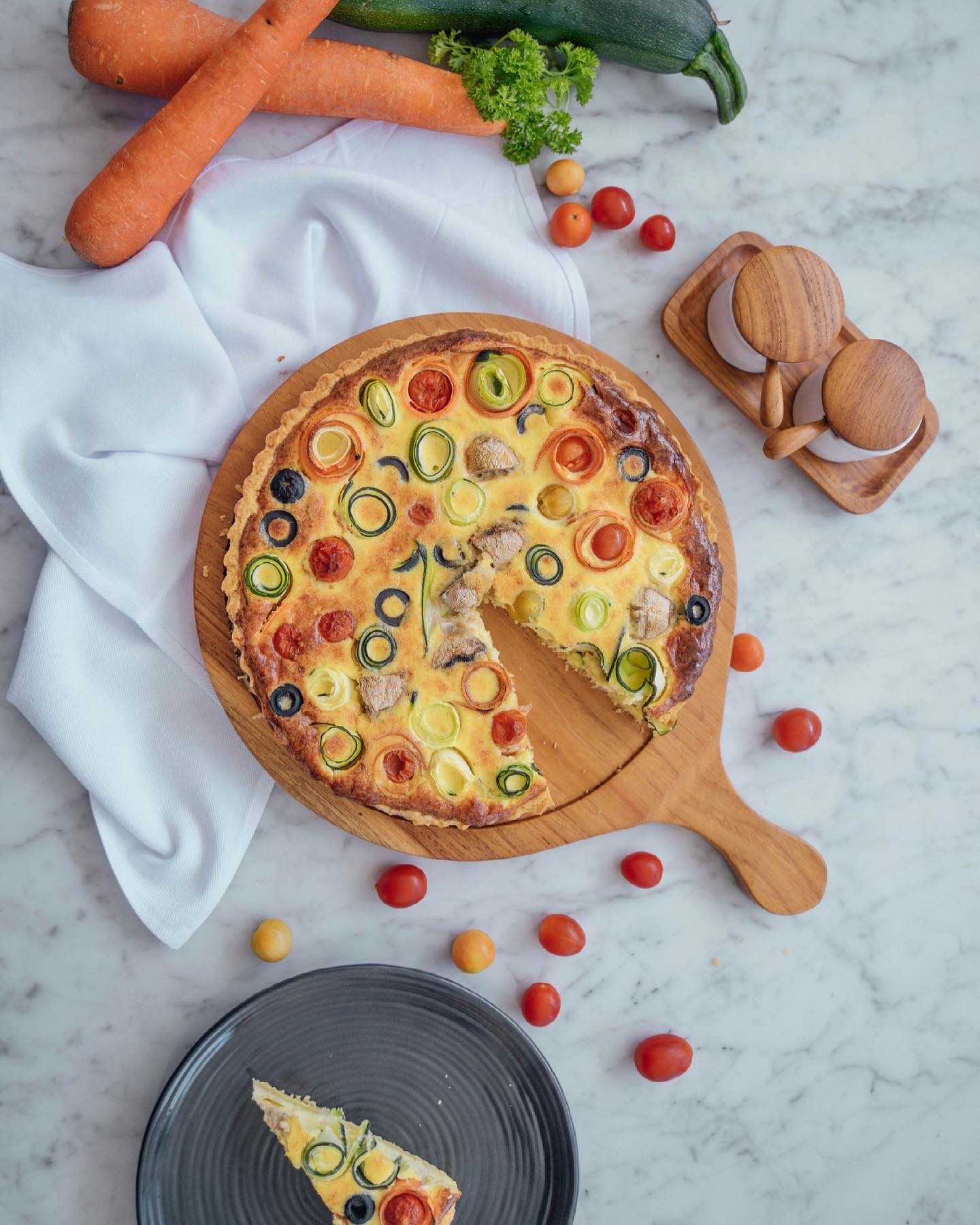 Vegetable Quiche with Zucchini and Carrots