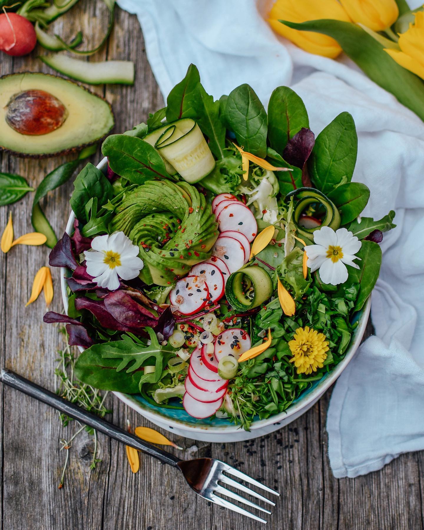 Spring Salad with Radishes and Wild Garlic