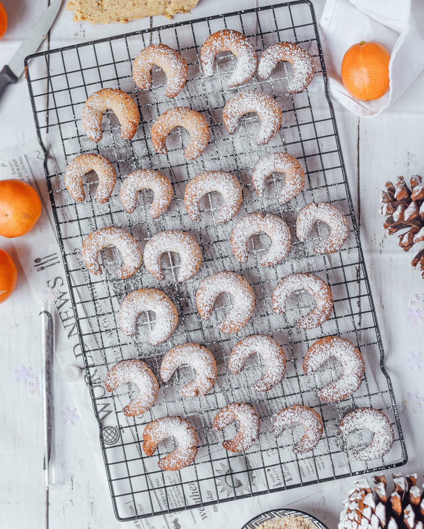 Keto Vanilla Crescent Cookies