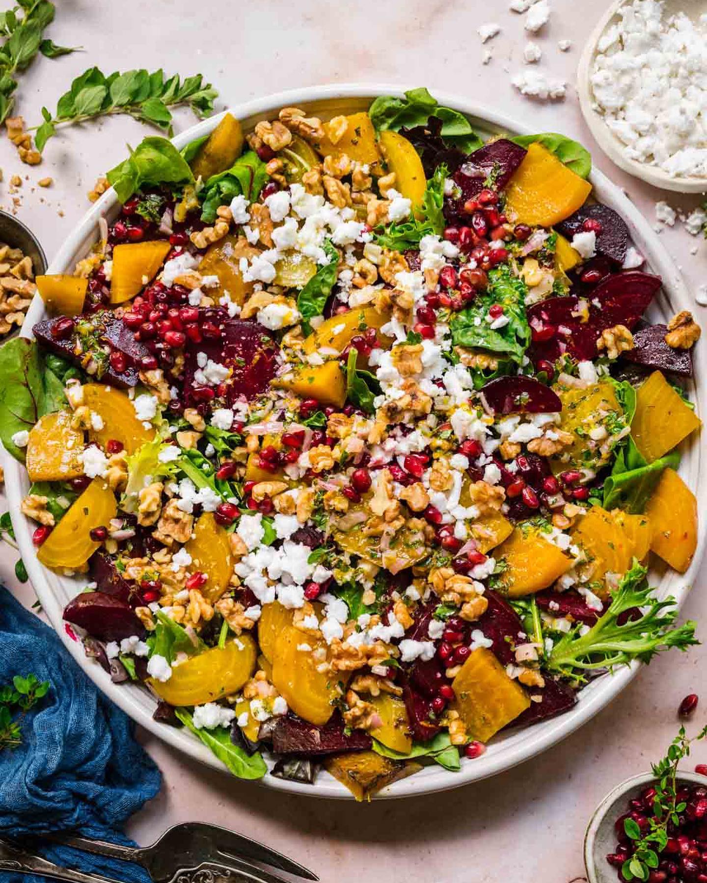 Seasonal Beet Salad with Walnuts and Feta